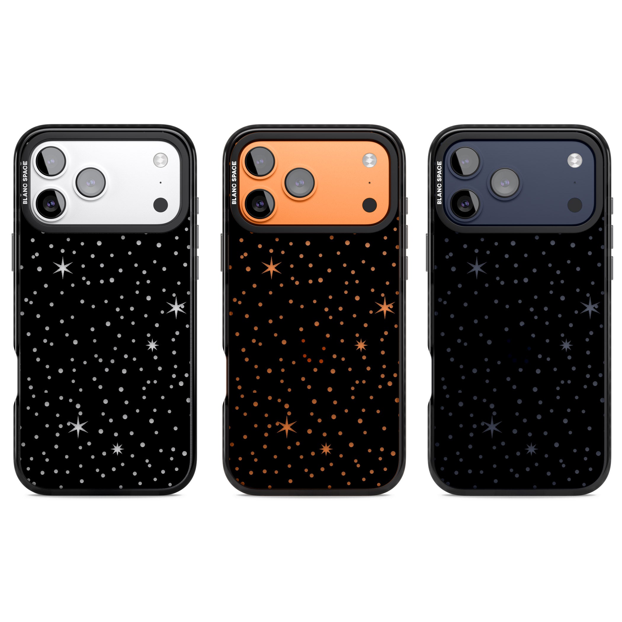 Celestial Cut Out Stars iPhone 17 Pro Impact Black Phone Case APT Impact Protection
