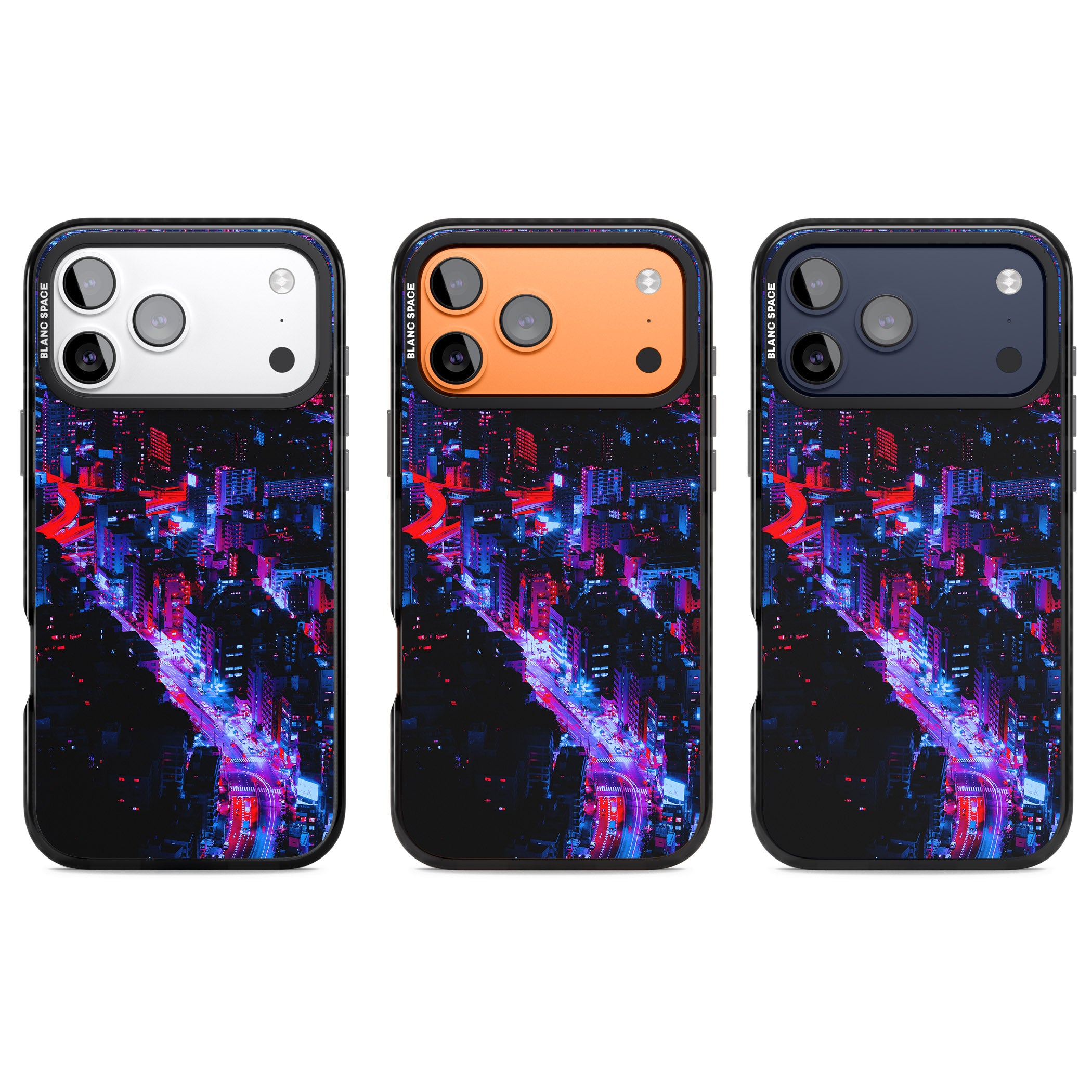 Neon Cityscape iPhone 17 Pro Impact Black Phone Case APT Impact Protection