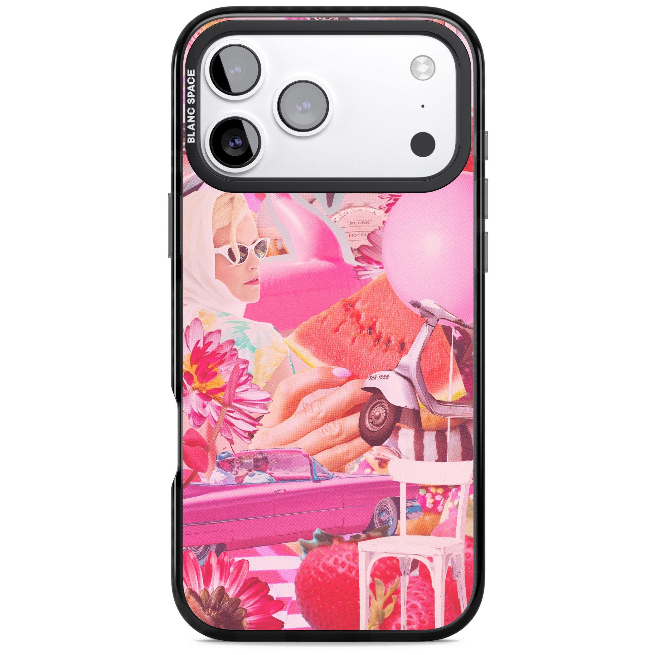 Retro Pink Glamour iPhone 17 Pro Impact Black Phone Case