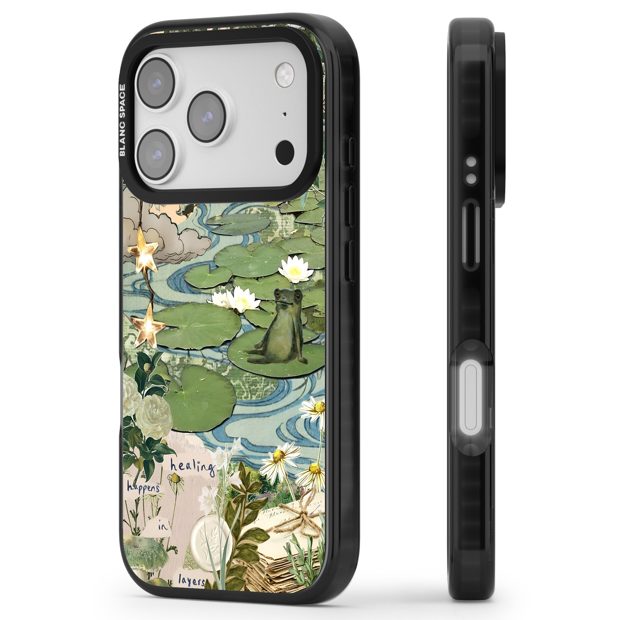 Lily Pad River iPhone 17 Pro Impact Black Phone Case Side Profile
