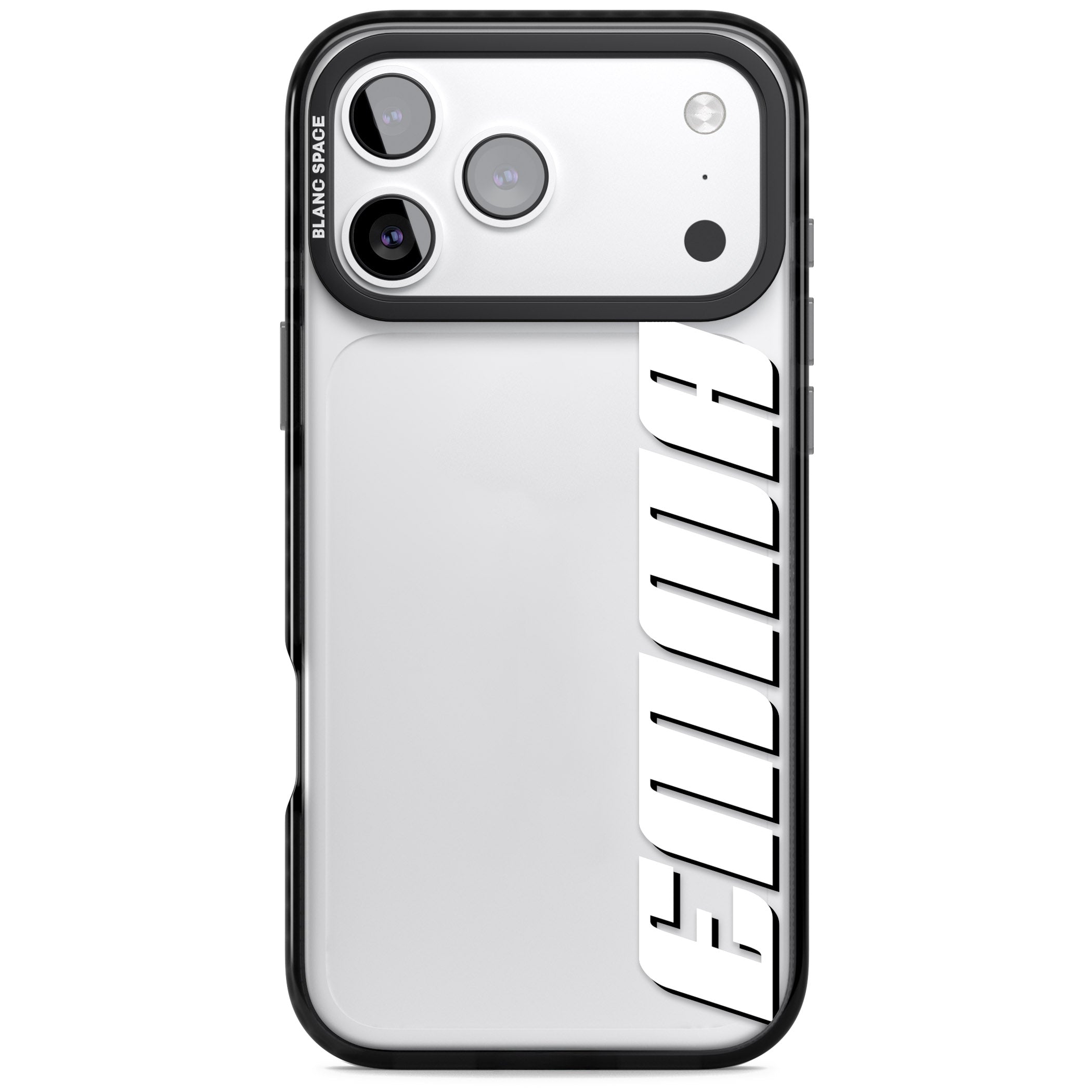 Personalised Vertical Bold Name iPhone 17 Pro Max Impact Black Phone Case