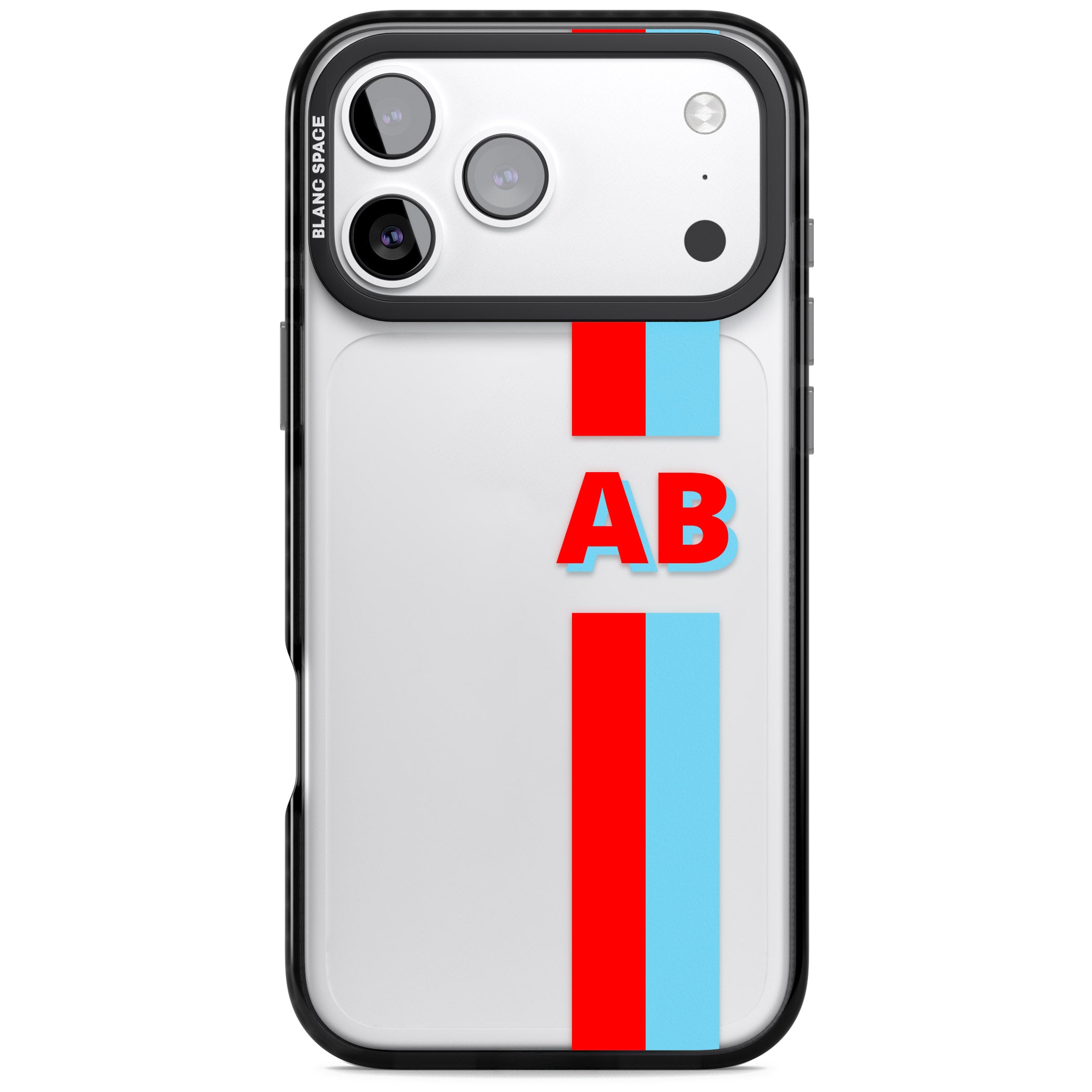 Personalised Bold Striped iPhone 17 Pro Max Impact Black Phone Case