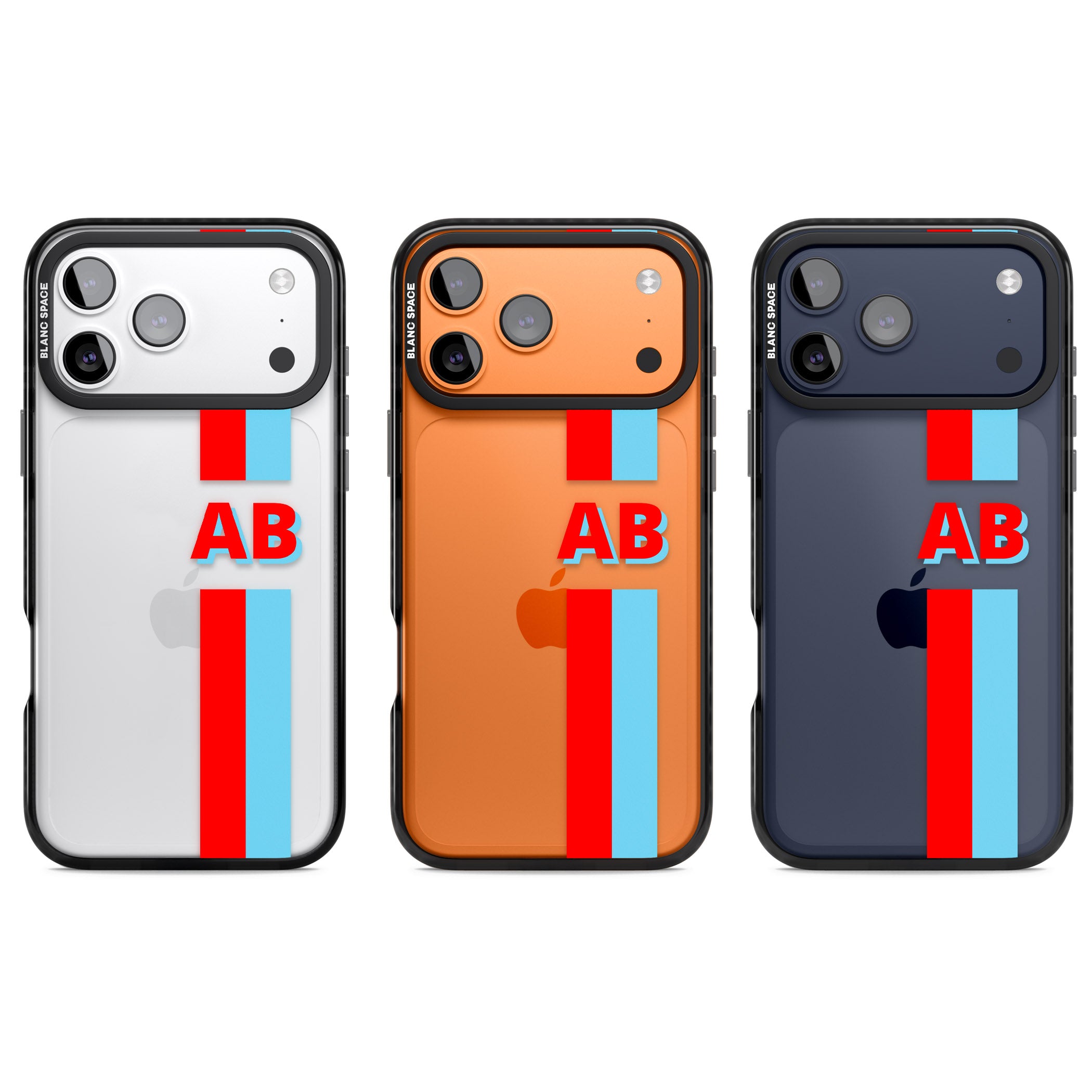 Personalised Bold Striped iPhone 17 Pro Impact Black Phone Case APT Impact Protection