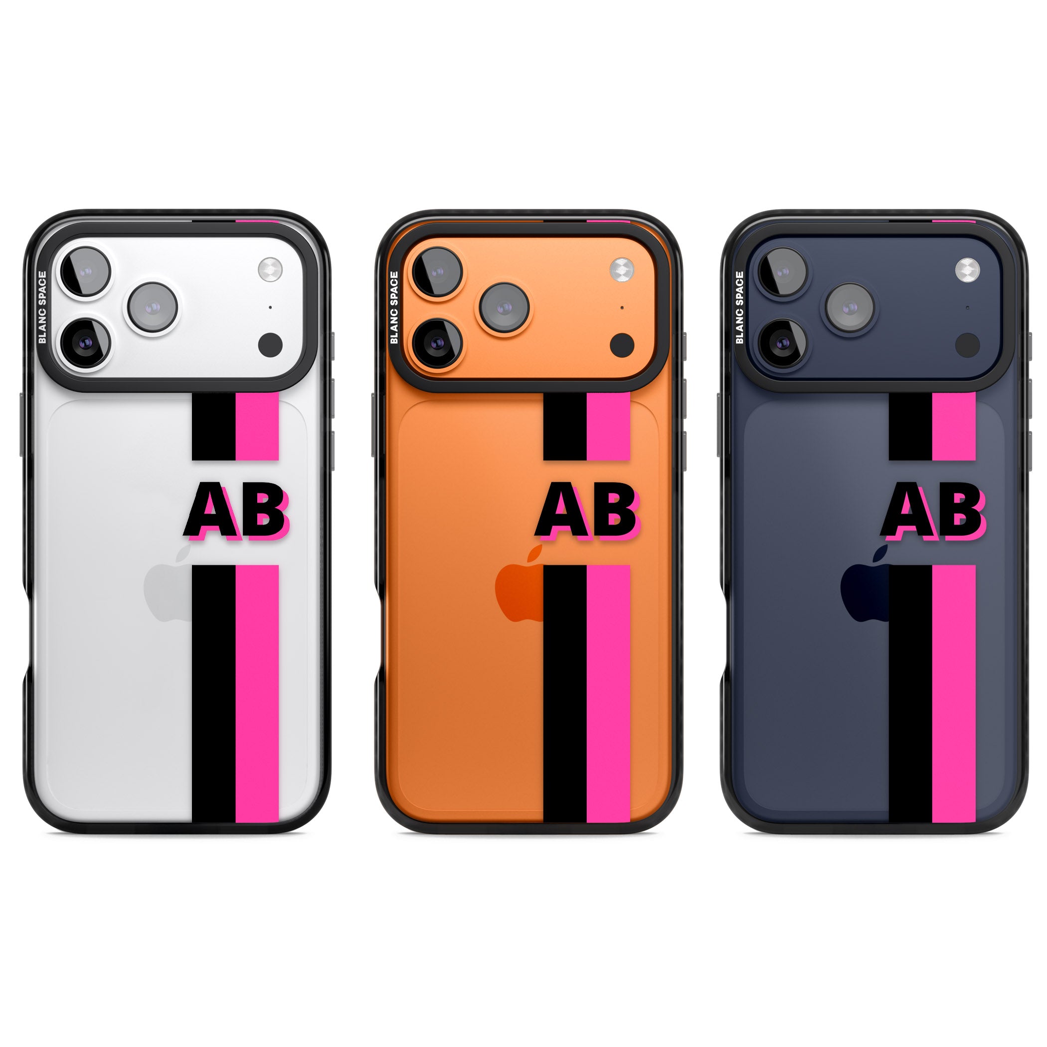 Personalised Bold Name Stripe iPhone 17 Pro Impact Black Phone Case APT Impact Protection