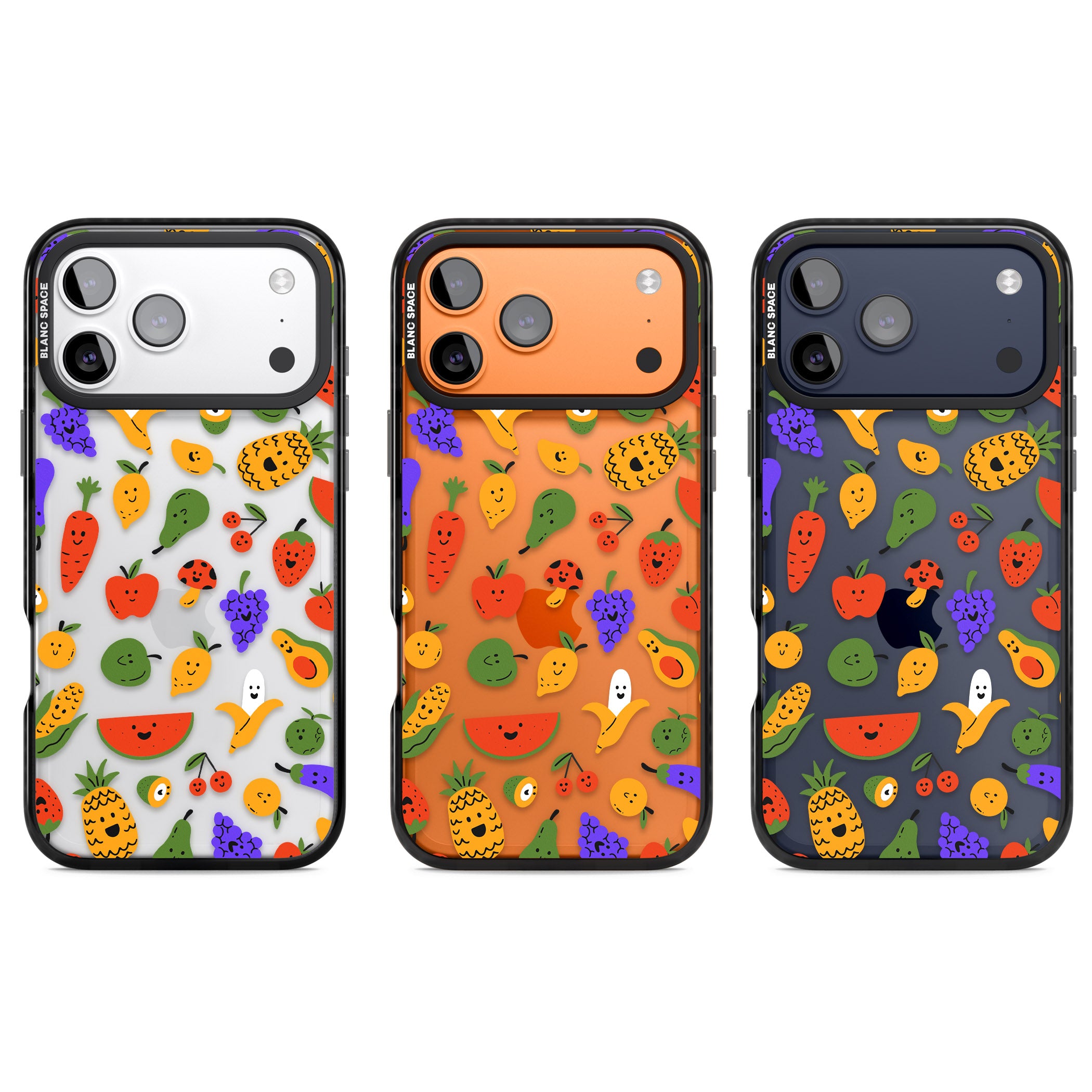 Playful Fruit Kawaii iPhone 17 Pro Impact Black Phone Case APT Impact Protection