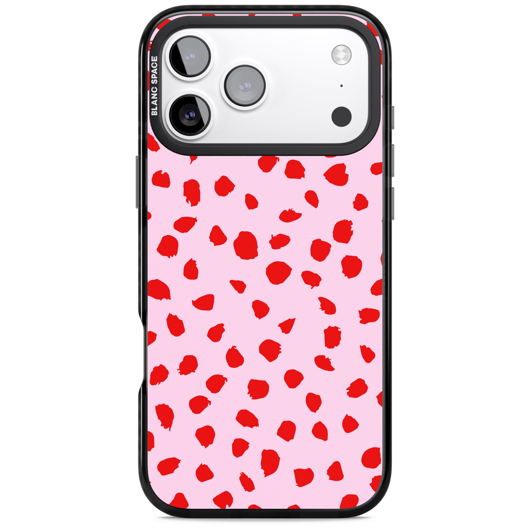 Red Polka Dot iPhone 17 Pro Impact Black Phone Case