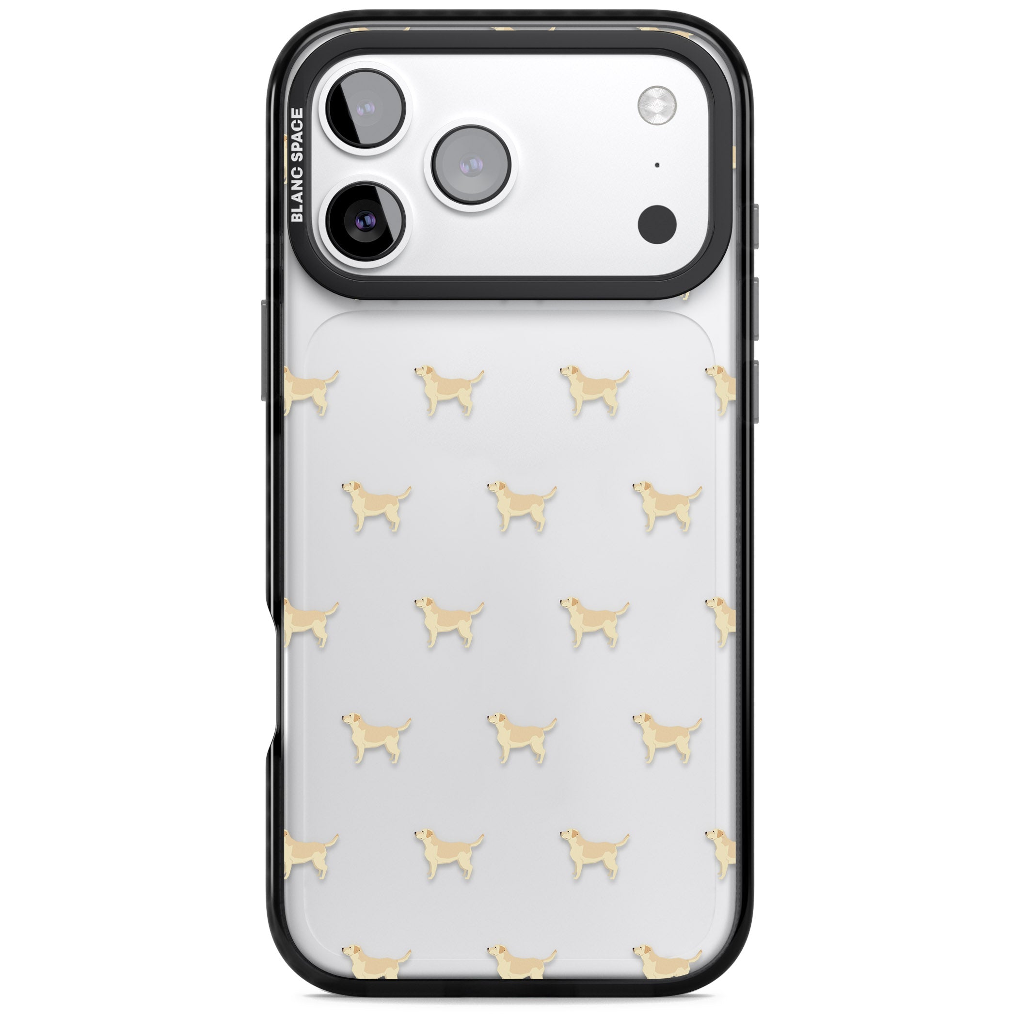 Tan Labrador Dog Pattern iPhone 17 Pro Impact Black Phone Case