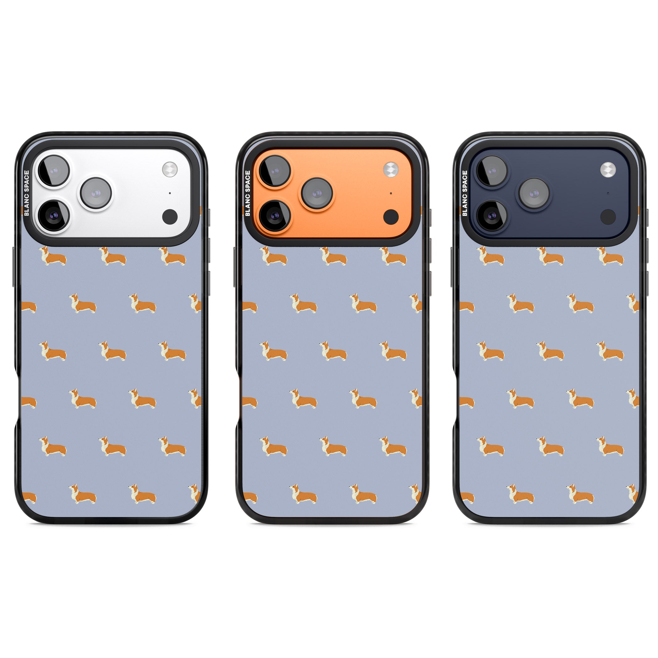 Corgi Pattern iPhone 17 Pro Impact Black Phone Case APT Impact Protection
