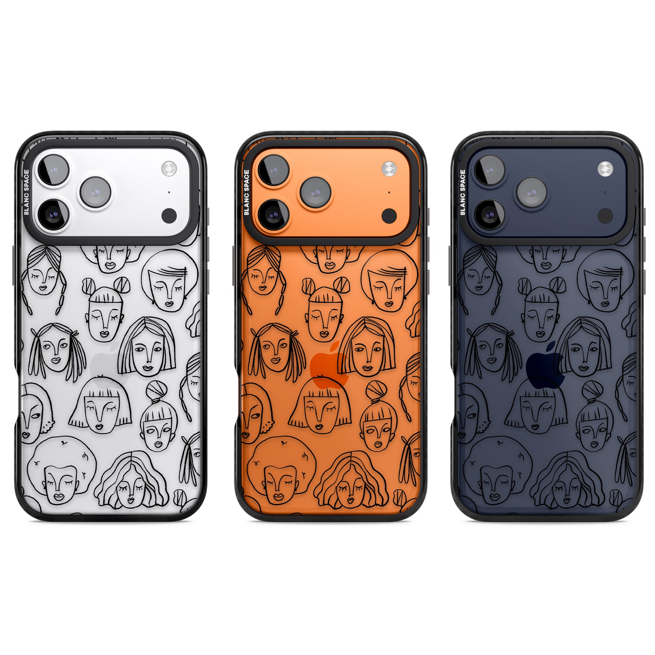 Doodle Face iPhone 17 Pro Impact Black Phone Case APT Impact Protection