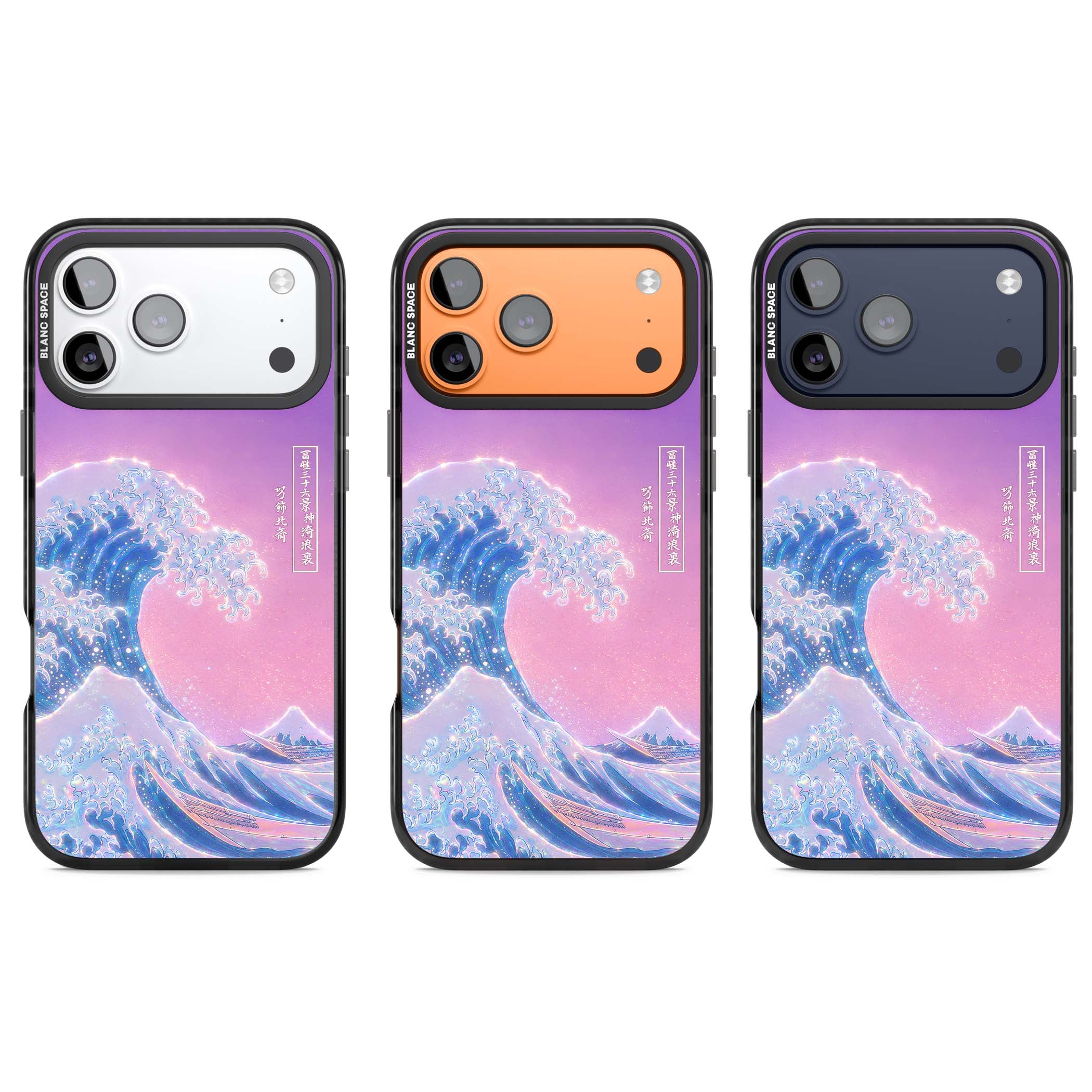 The Great Opal Wave Japanese iPhone case featuring Hokusai's great wave in iridescent pastels with lilac sky and Mou | Clear Impact case for iPhone 17 Pro, iPhone 17 Pro Max