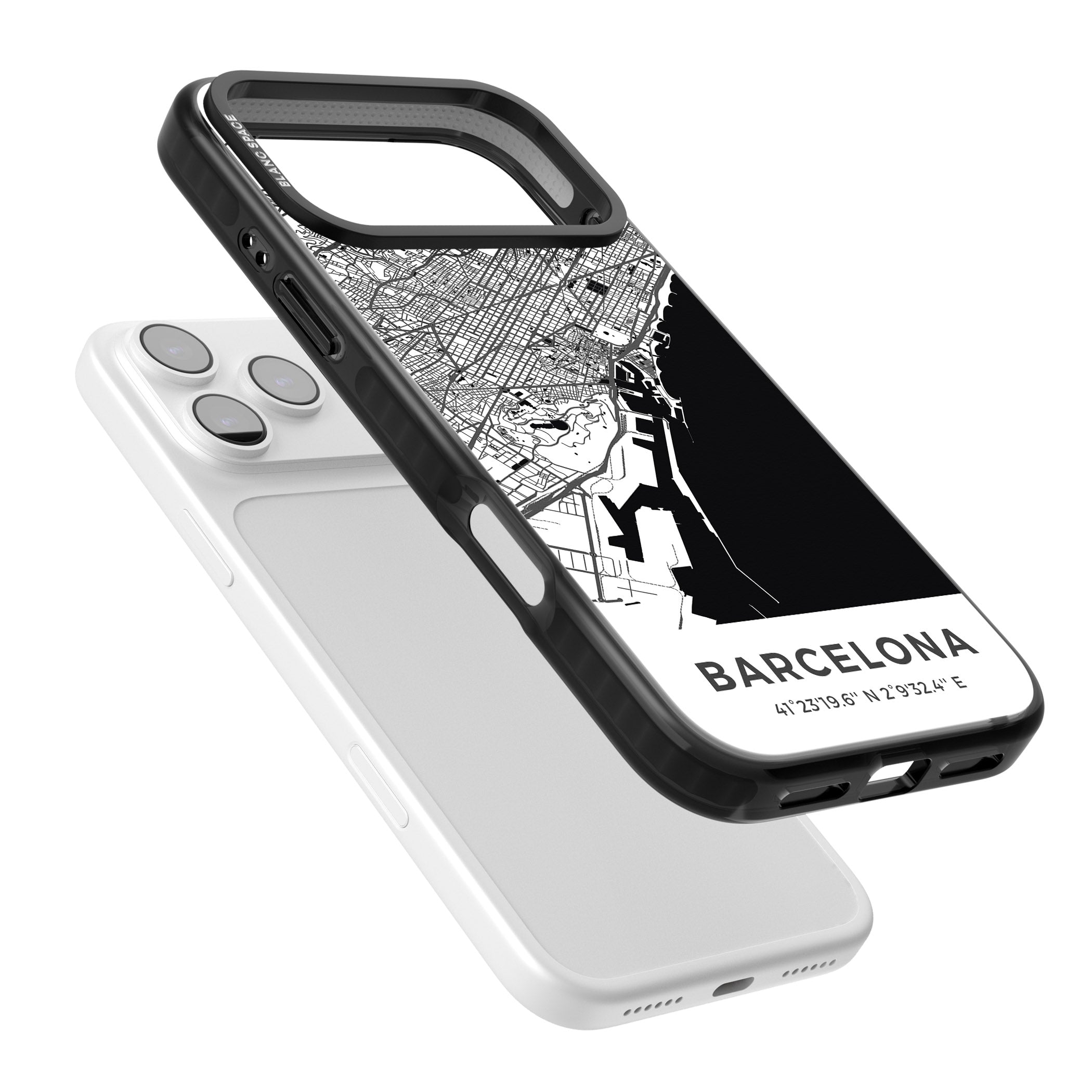 Barcelona Map iPhone 17 Pro Impact Black Phone Case Colours
