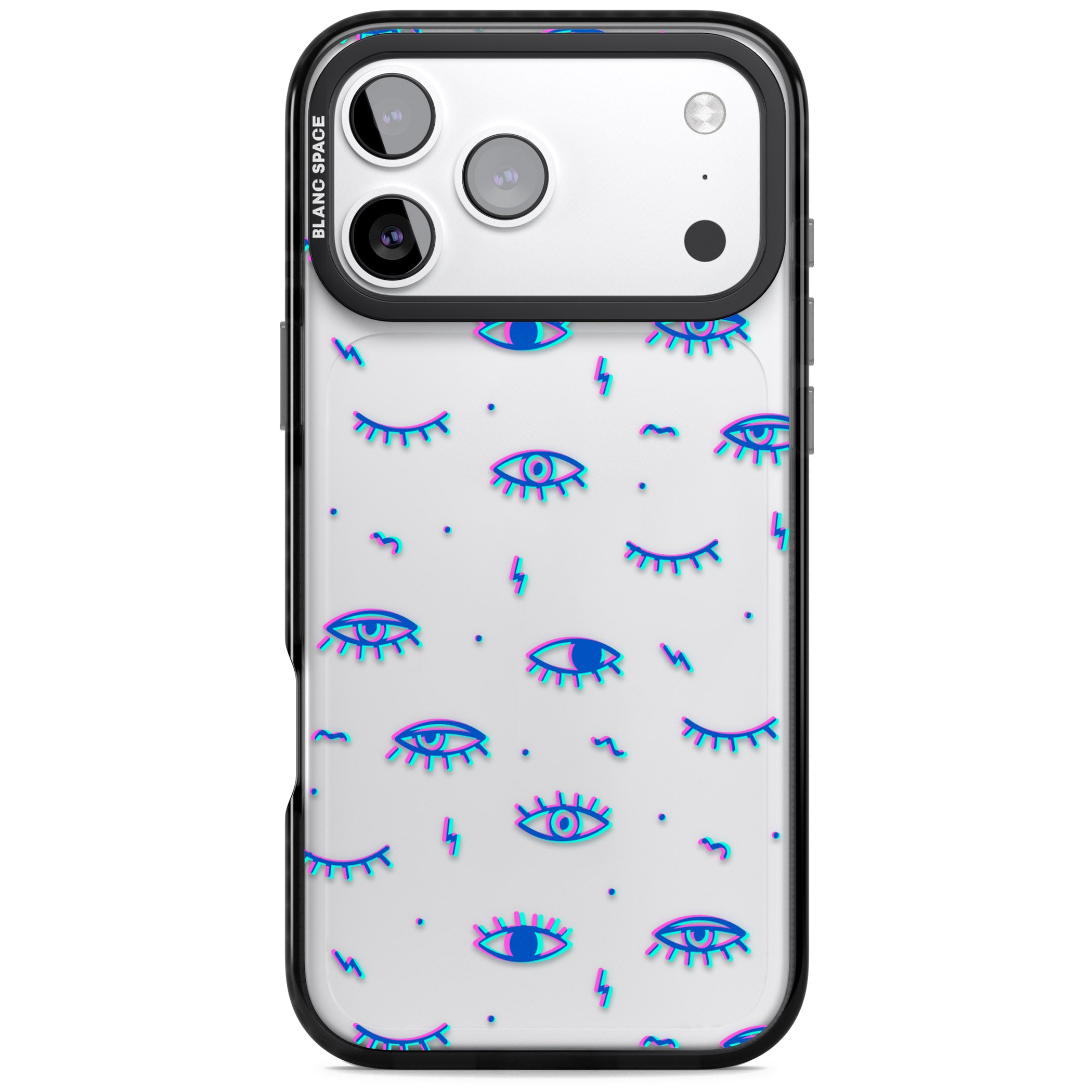 Duotone Psychedelic Eyes iPhone 17 Pro Impact Black Phone Case