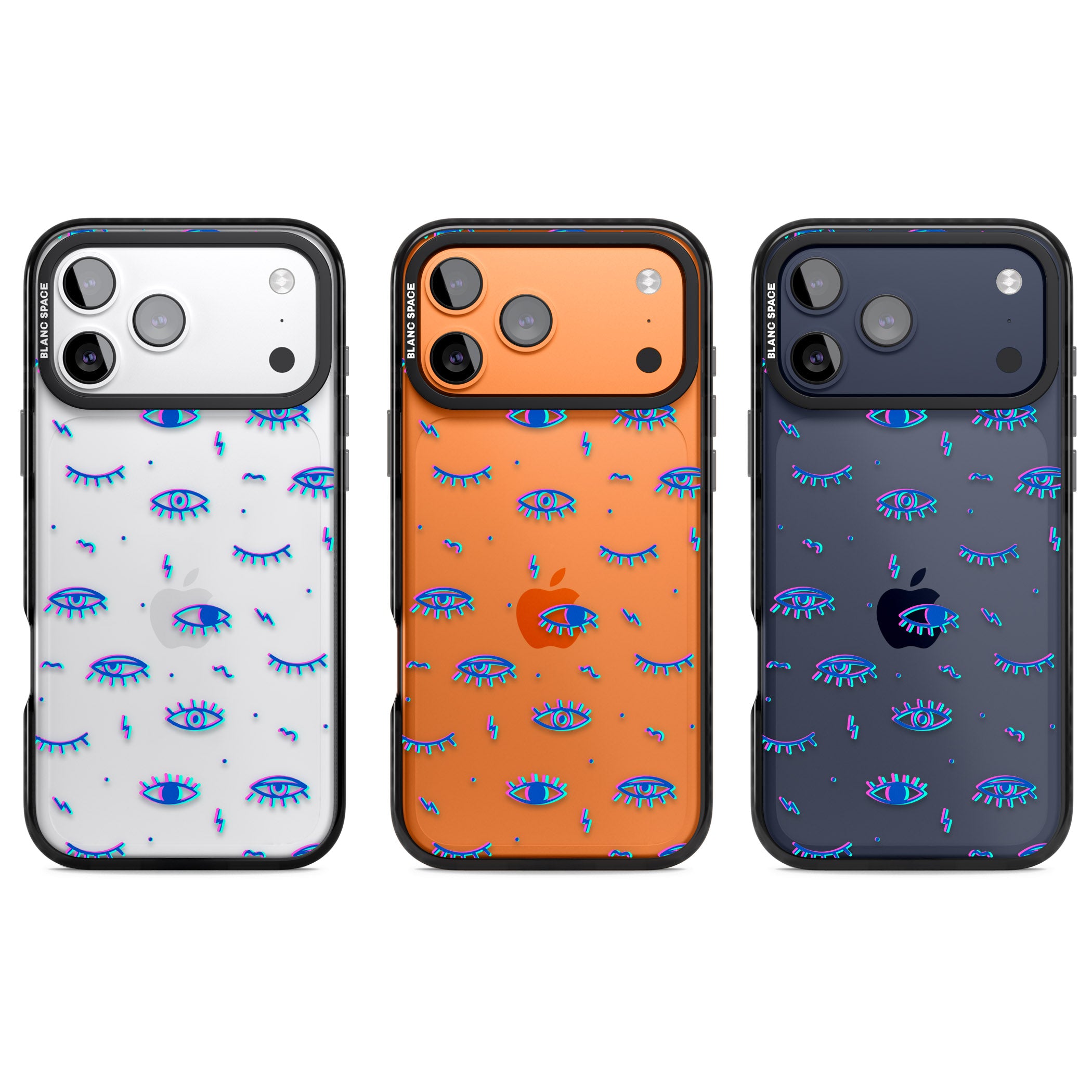 Duotone Psychedelic Eyes iPhone 17 Pro Impact Black Phone Case APT Impact Protection