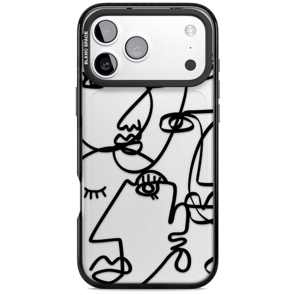 Abstract Line Art Black Clear