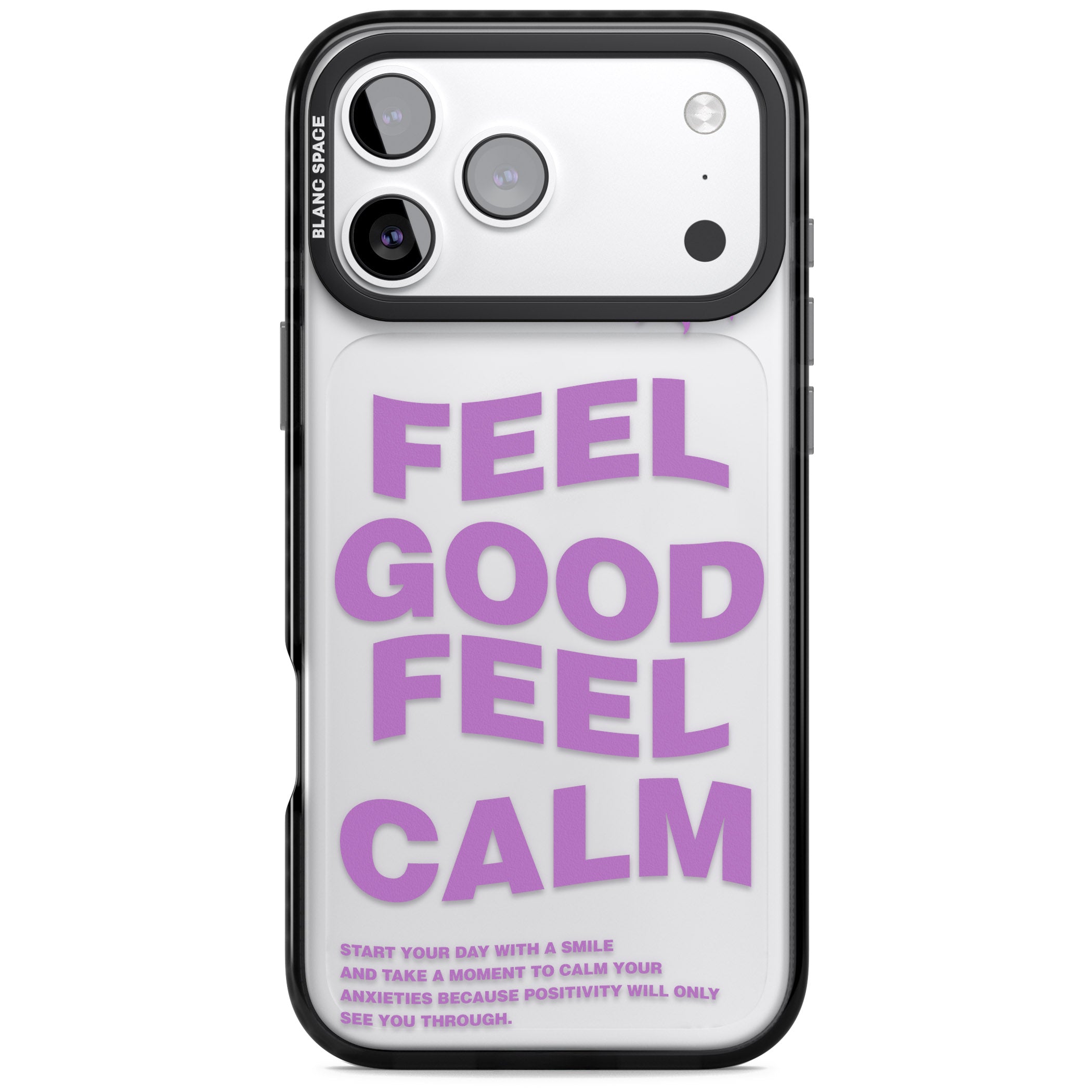 Feel Good Feel Calm (Purple) iPhone 17 Pro Impact Black Phone Case