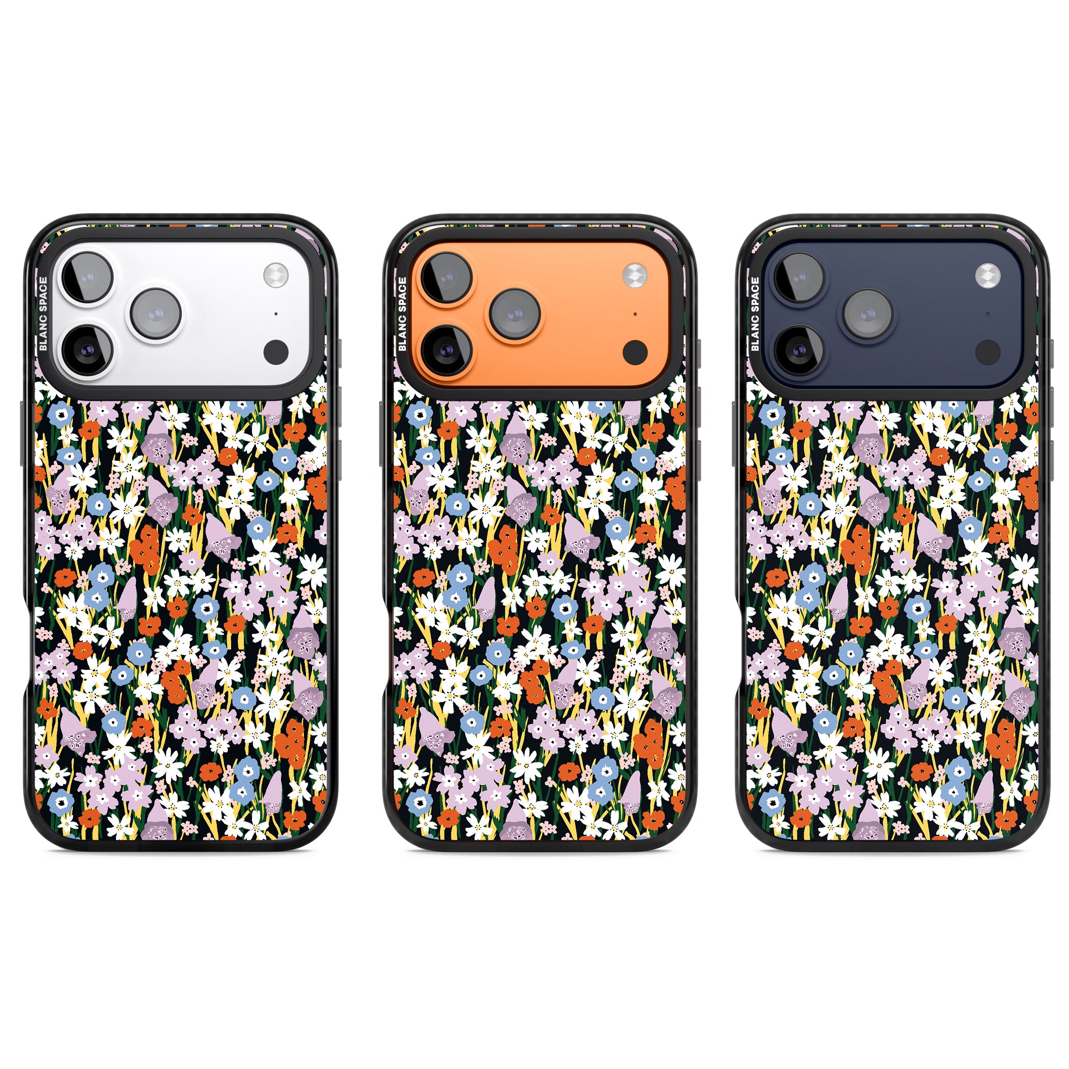 Energetic Floral Mix iPhone 17 Pro Impact Black Phone Case APT Impact Protection