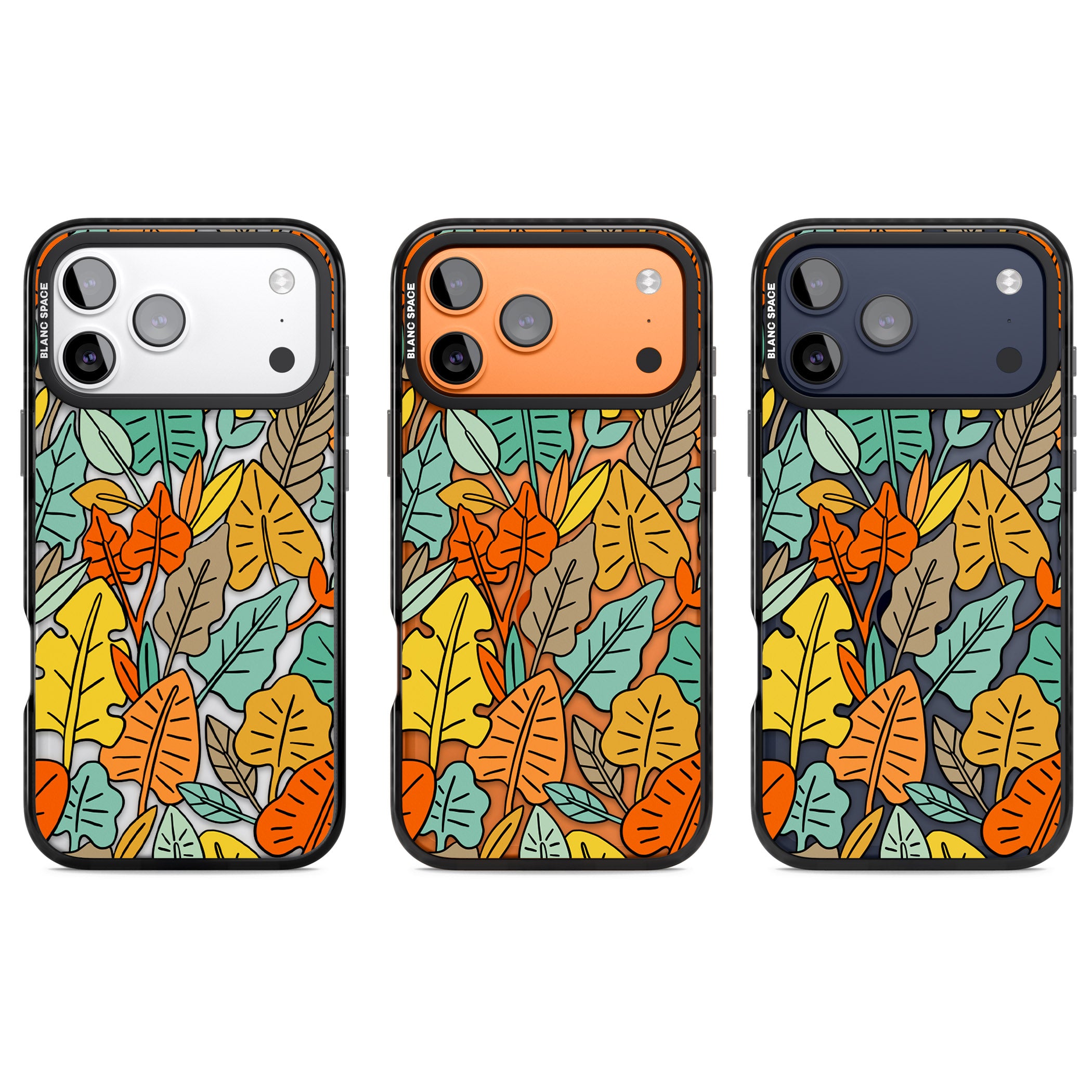Pastel Toned Autumn Leaves iPhone 17 Pro Impact Black Phone Case APT Impact Protection