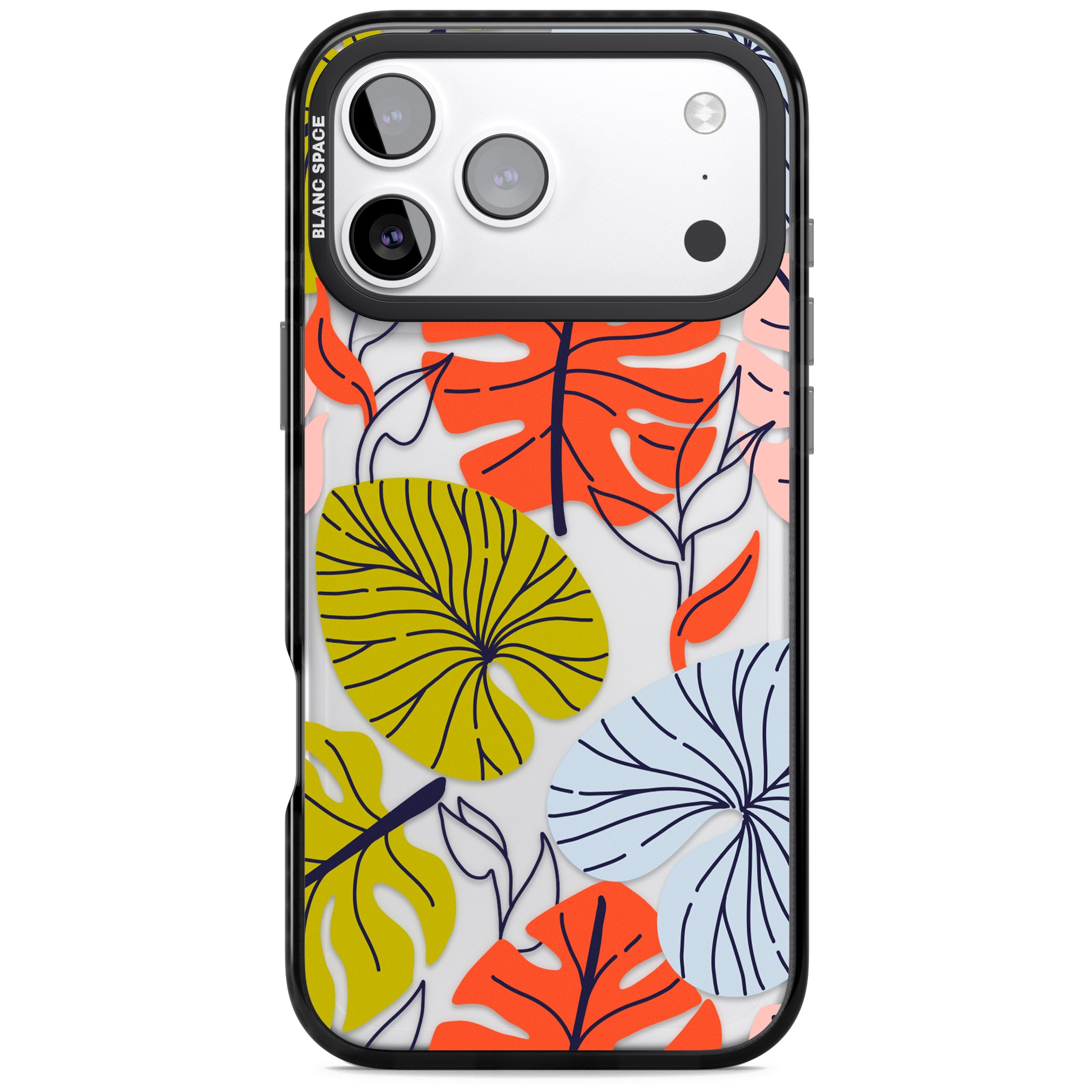 Retro Leaves iPhone 17 Pro Max Impact Black Phone Case