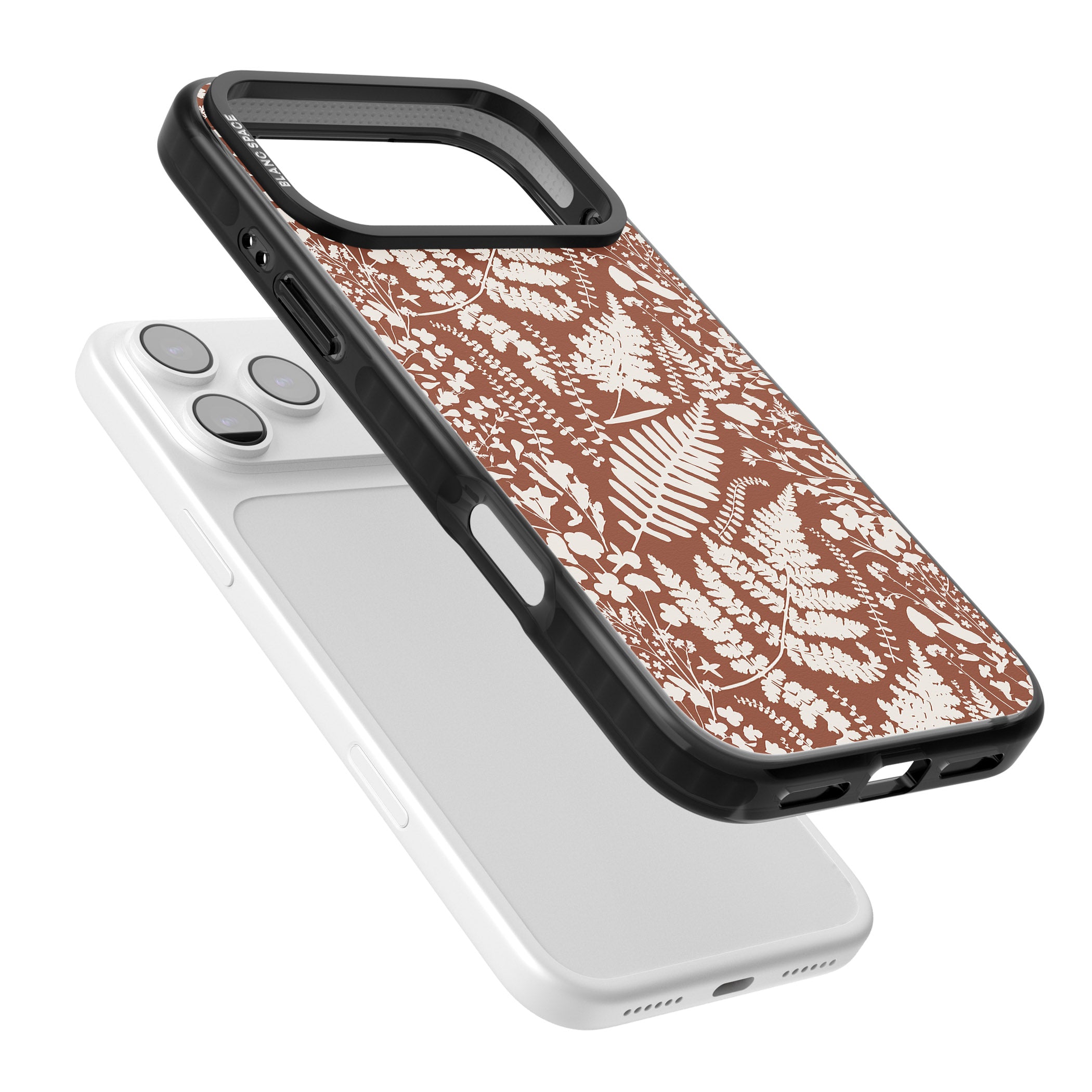 Wildflowers And Ferns On Terracotta iPhone 17 Pro Max Impact Black Phone Case Colours