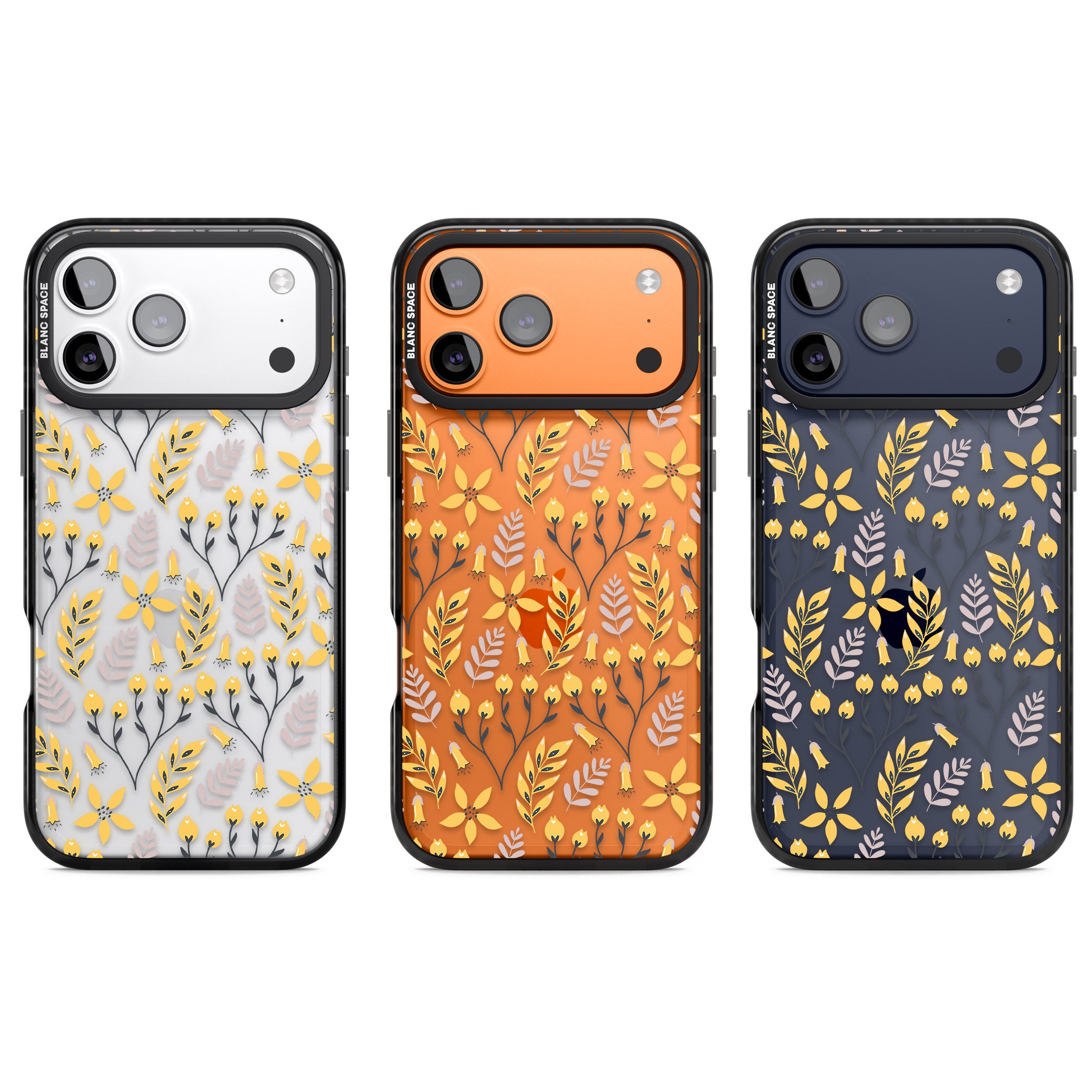Yellow Floral Vibrance iPhone 17 Pro Impact Black Phone Case APT Impact Protection