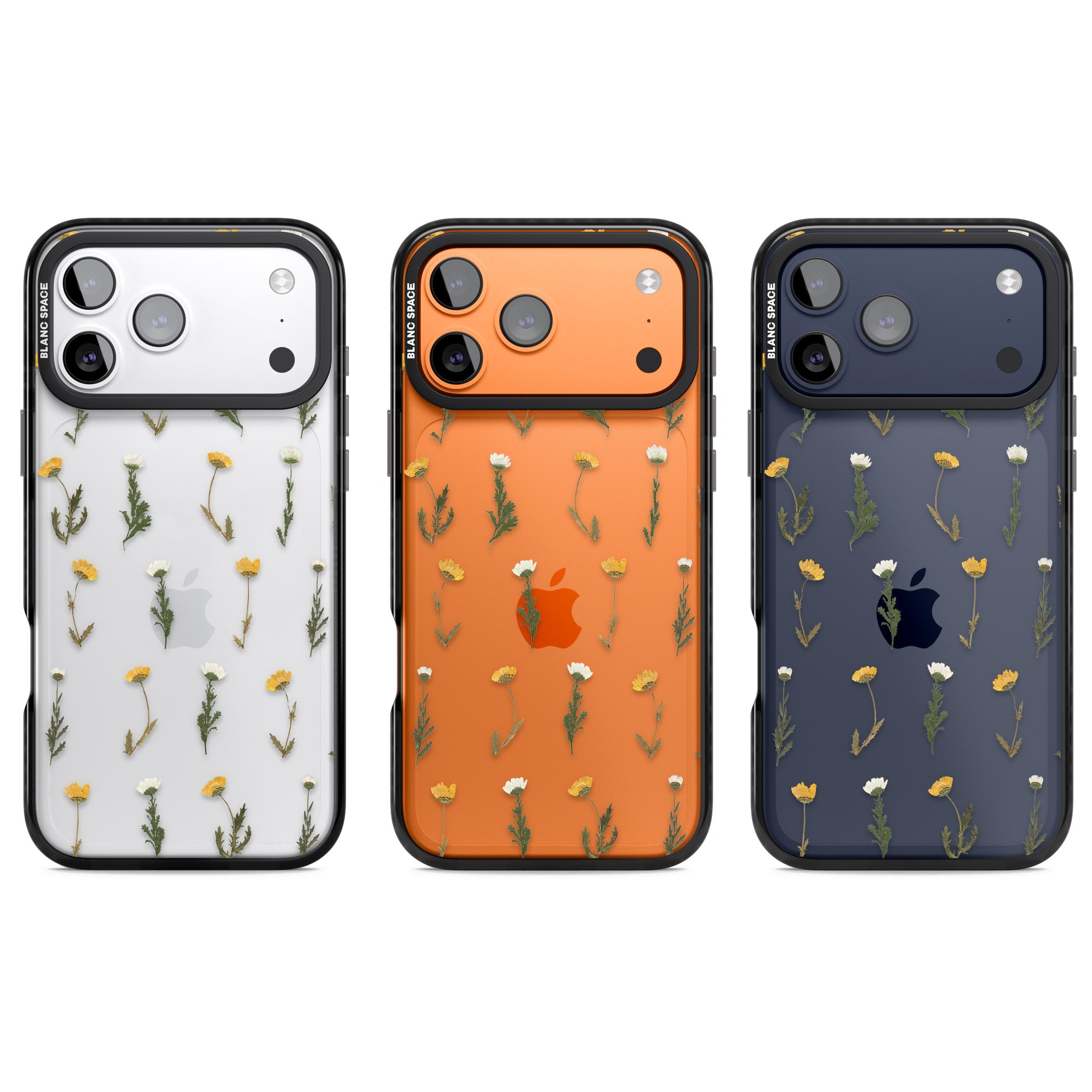 Pressed Flower iPhone 17 Pro Impact Black Phone Case APT Impact Protection