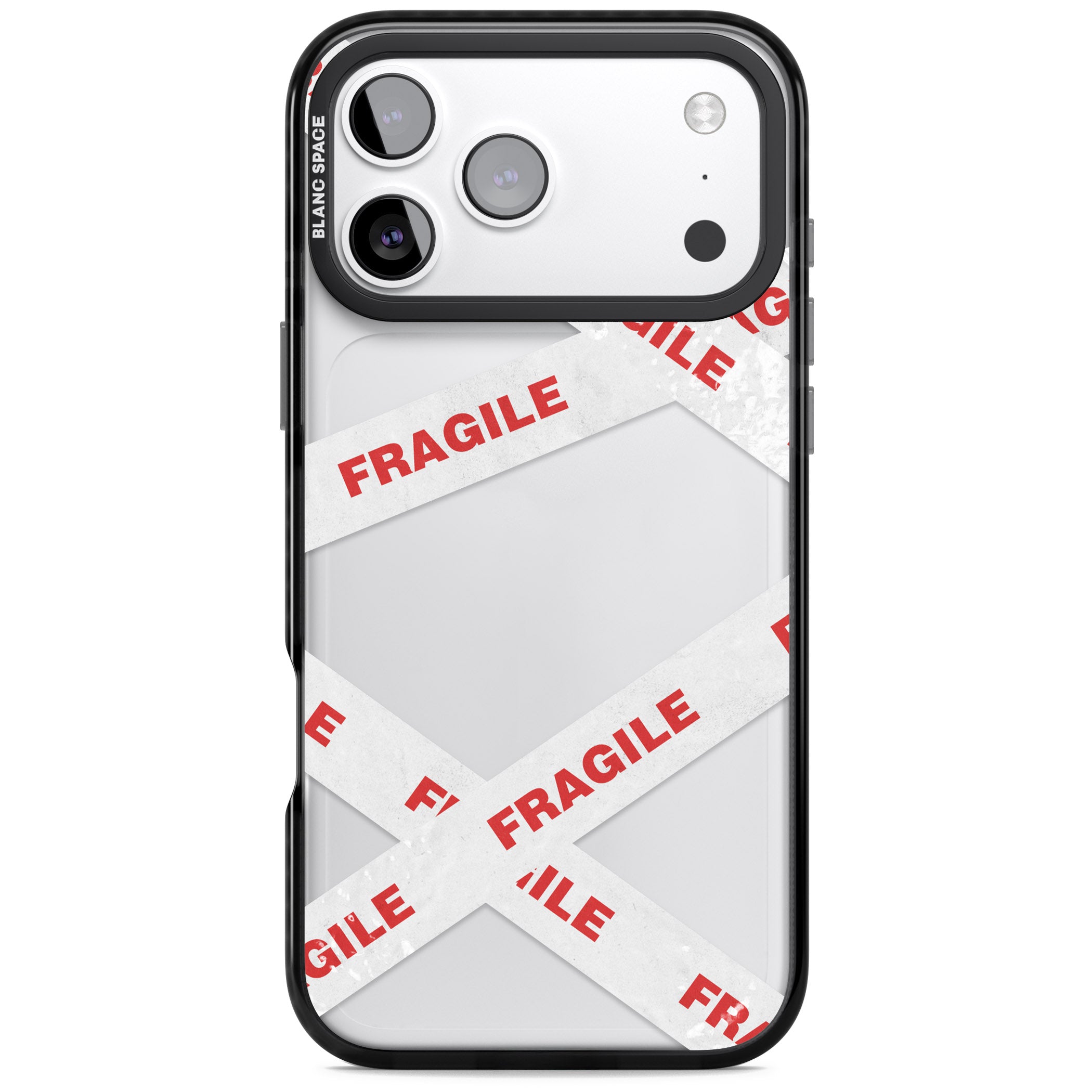 Fragile Tape iPhone 17 Pro Max Impact Black Phone Case