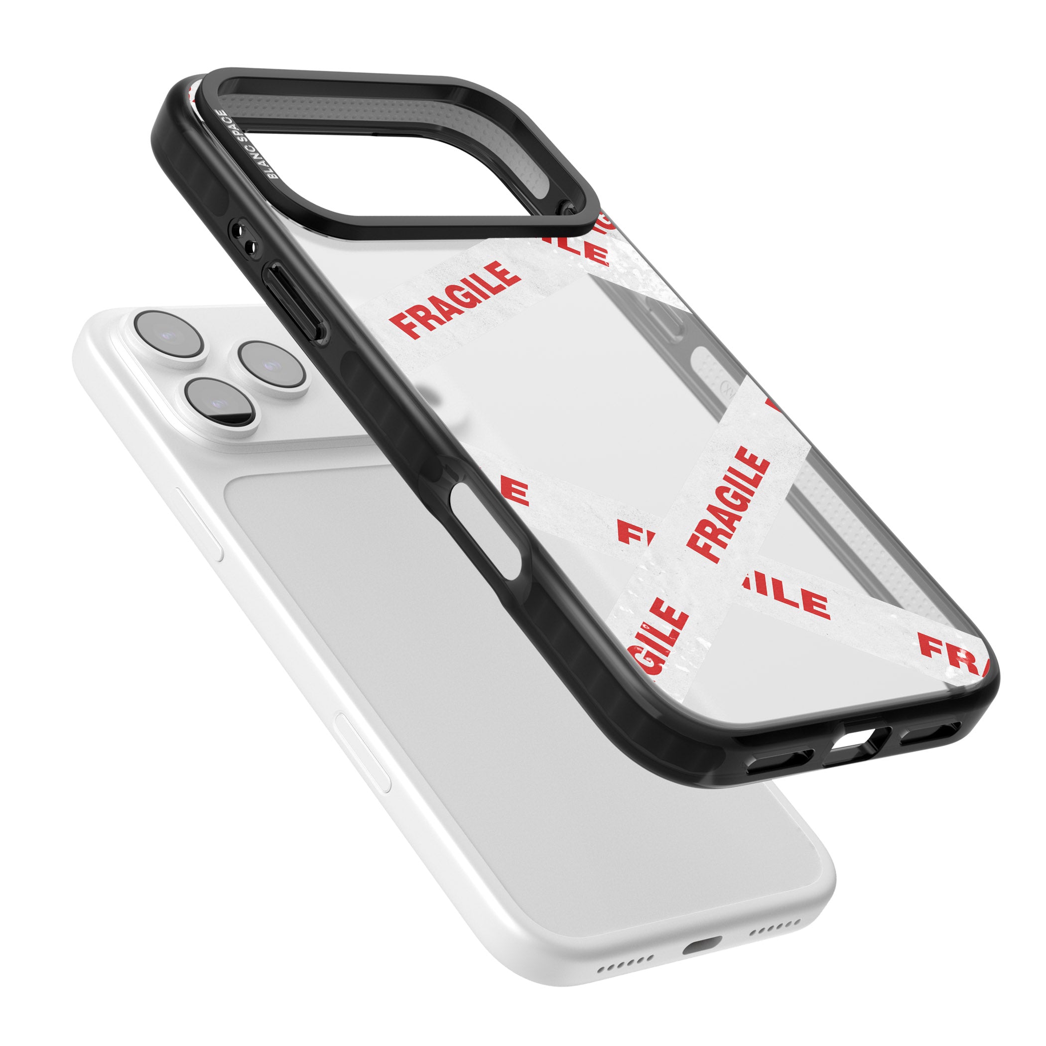 Fragile Tape iPhone 17 Pro Max Impact Black Phone Case Colours