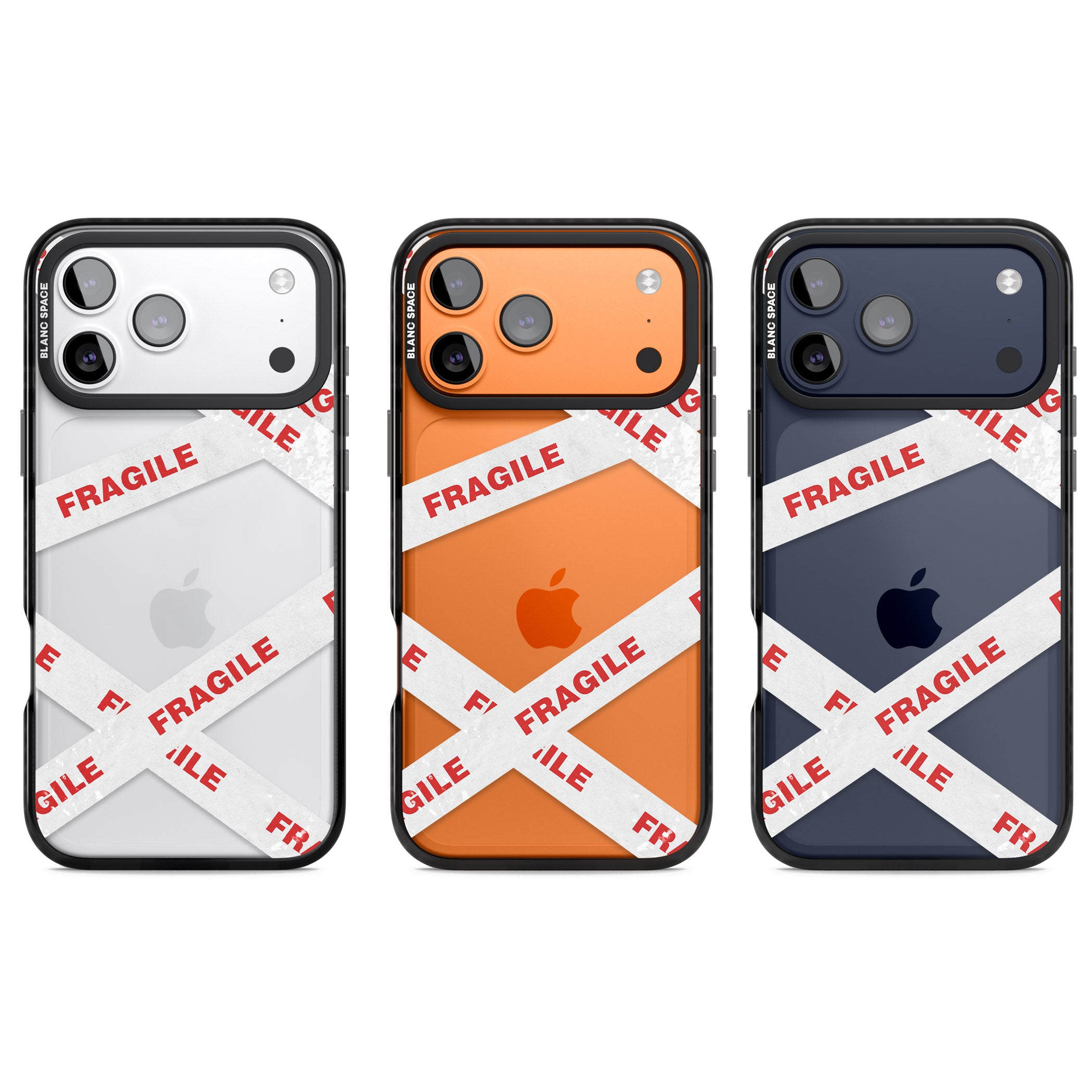 Fragile Tape iPhone 17 Pro Impact Black Phone Case APT Impact Protection