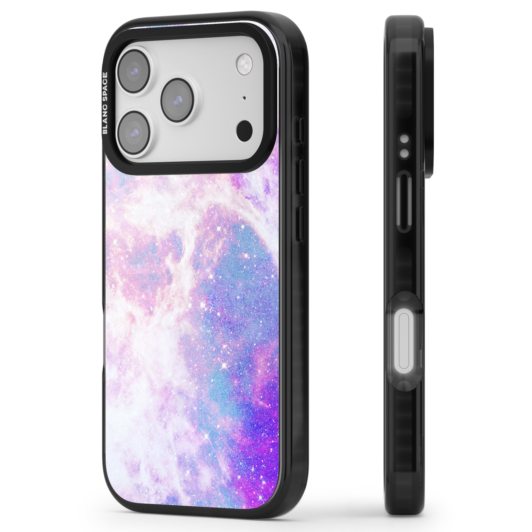 Pastel Galaxy iPhone 17 Pro Impact Black Phone Case Side Profile