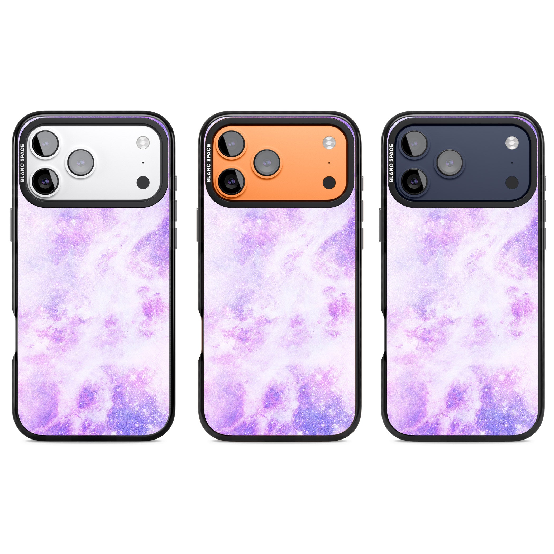 Purple Galaxy Vibes iPhone 17 Pro Impact Black Phone Case APT Impact Protection