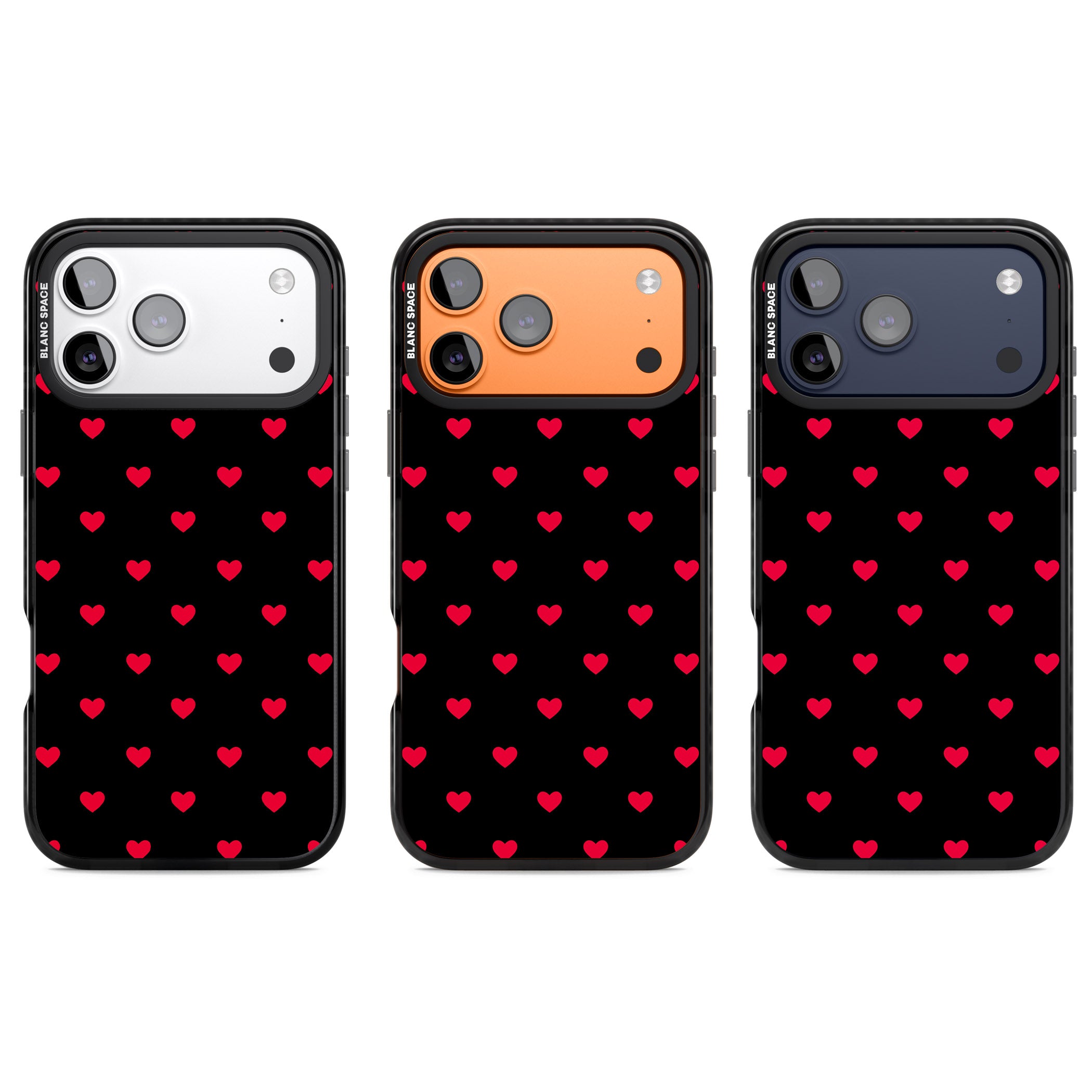 Small Heart Pattern: Red & iPhone 17 Pro Impact Black Phone Case APT Impact Protection
