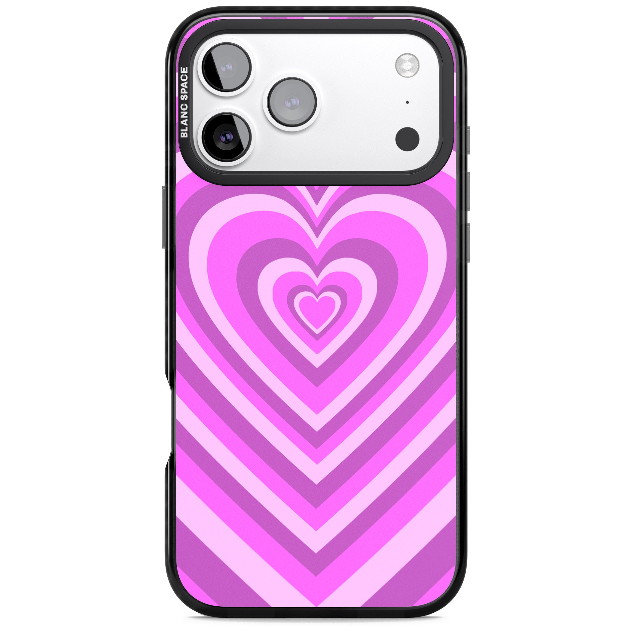 Pink Heart Illusion iPhone 17 Pro Max Impact Black Phone Case