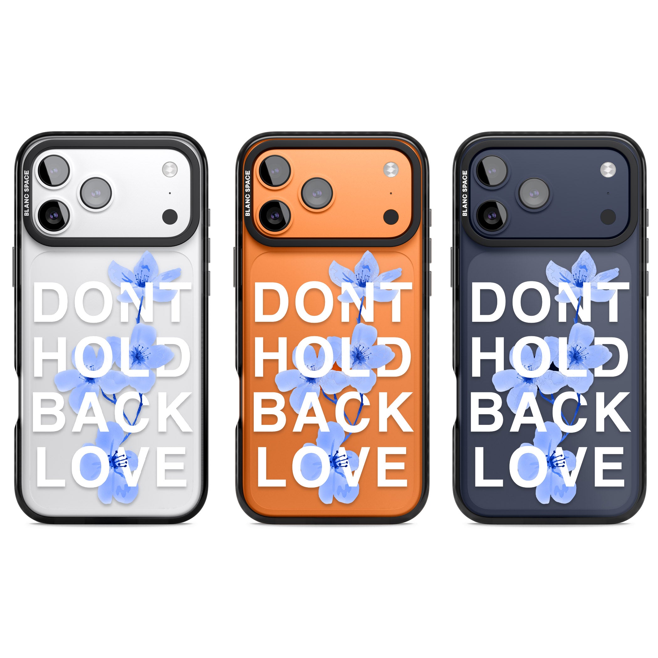 Don'T Hold Back Love Blue & White iPhone 17 Pro Impact Black Phone Case APT Impact Protection