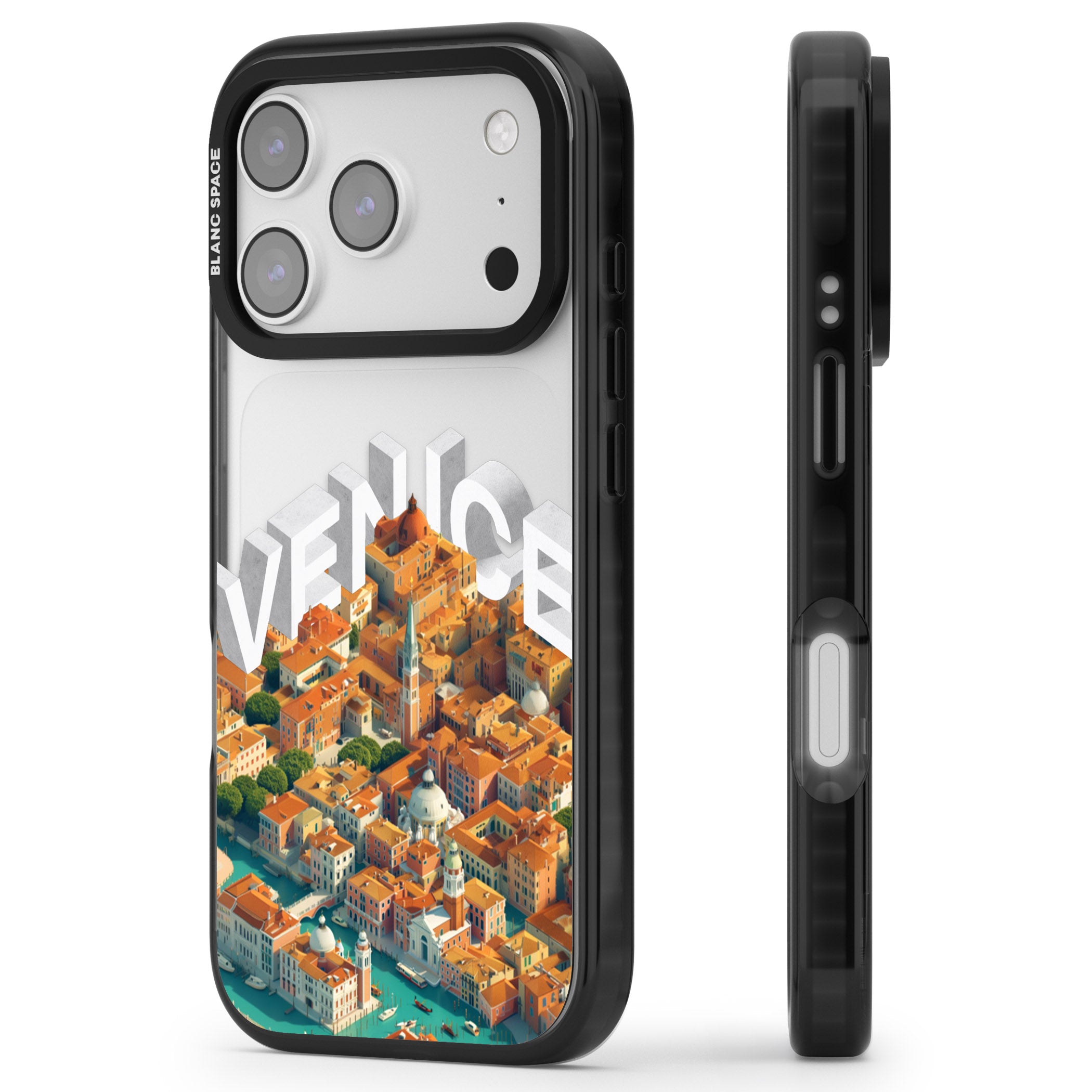 Venice iPhone 17 Pro Impact Black Phone Case Side Profile