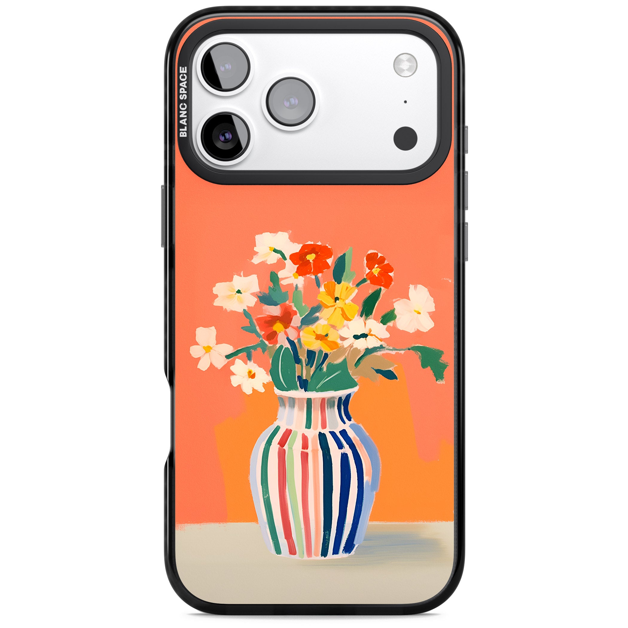 Coral Flower Vase iPhone 17 Pro Impact Black Phone Case
