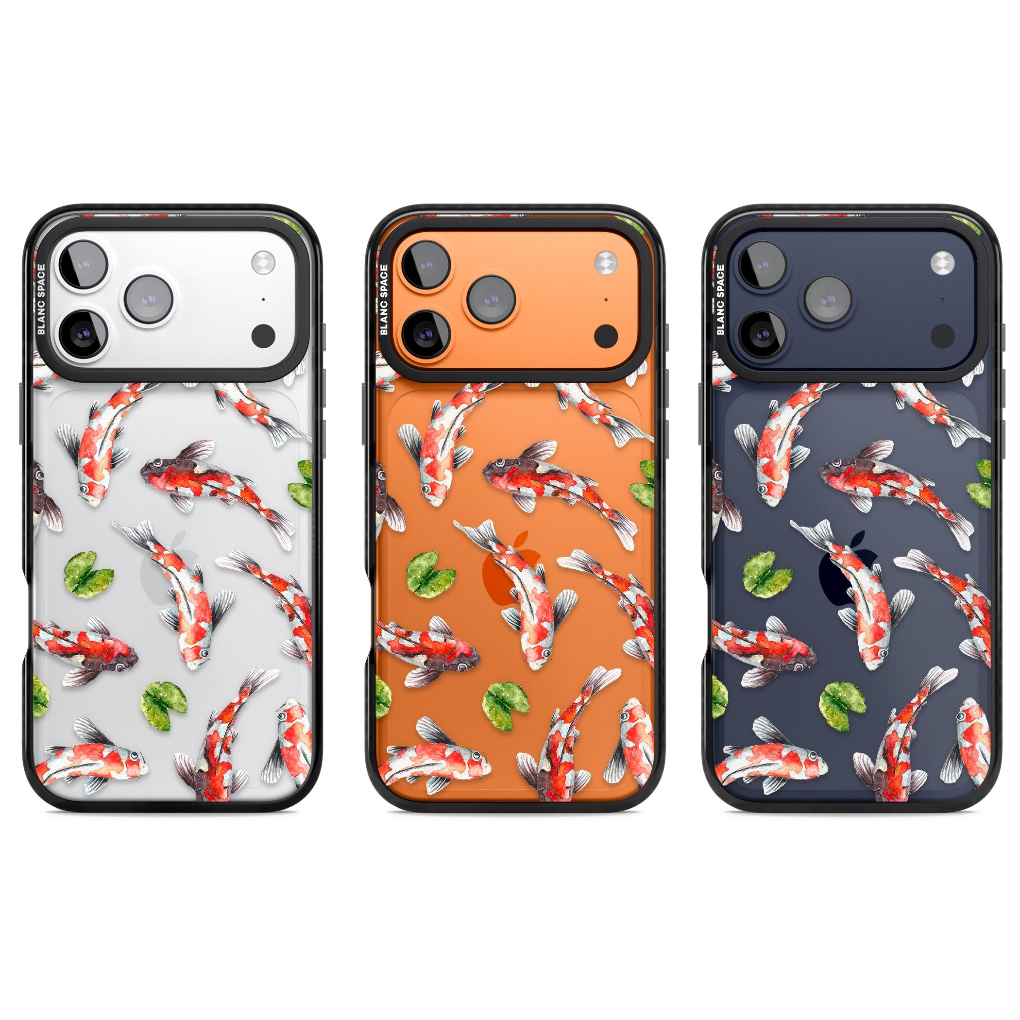 Koi Fish Watercolour iPhone 17 Pro Impact Black Phone Case APT Impact Protection