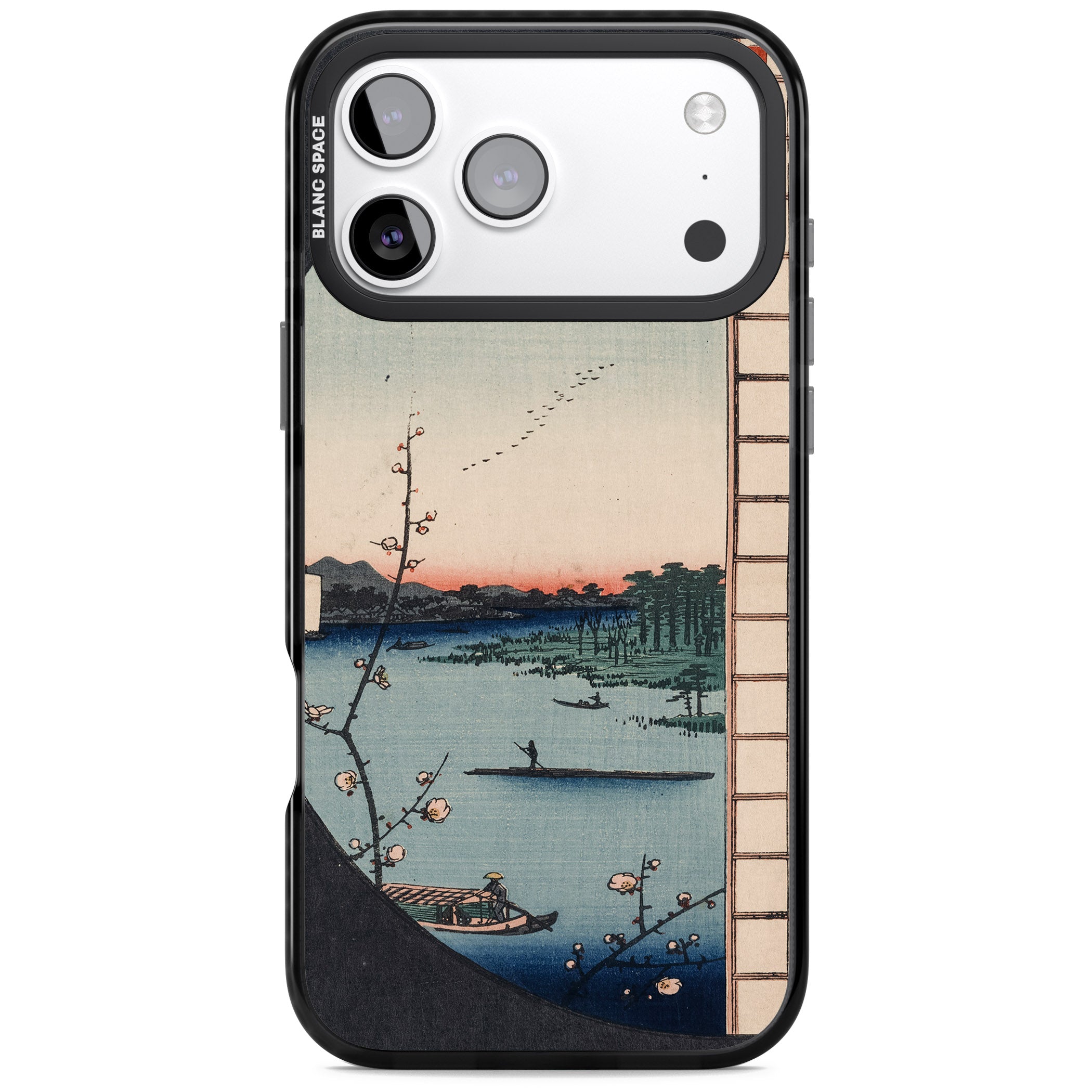 Vintage Japanese Illustrations Lake At Sunset iPhone 17 Pro Impact Black Phone Case
