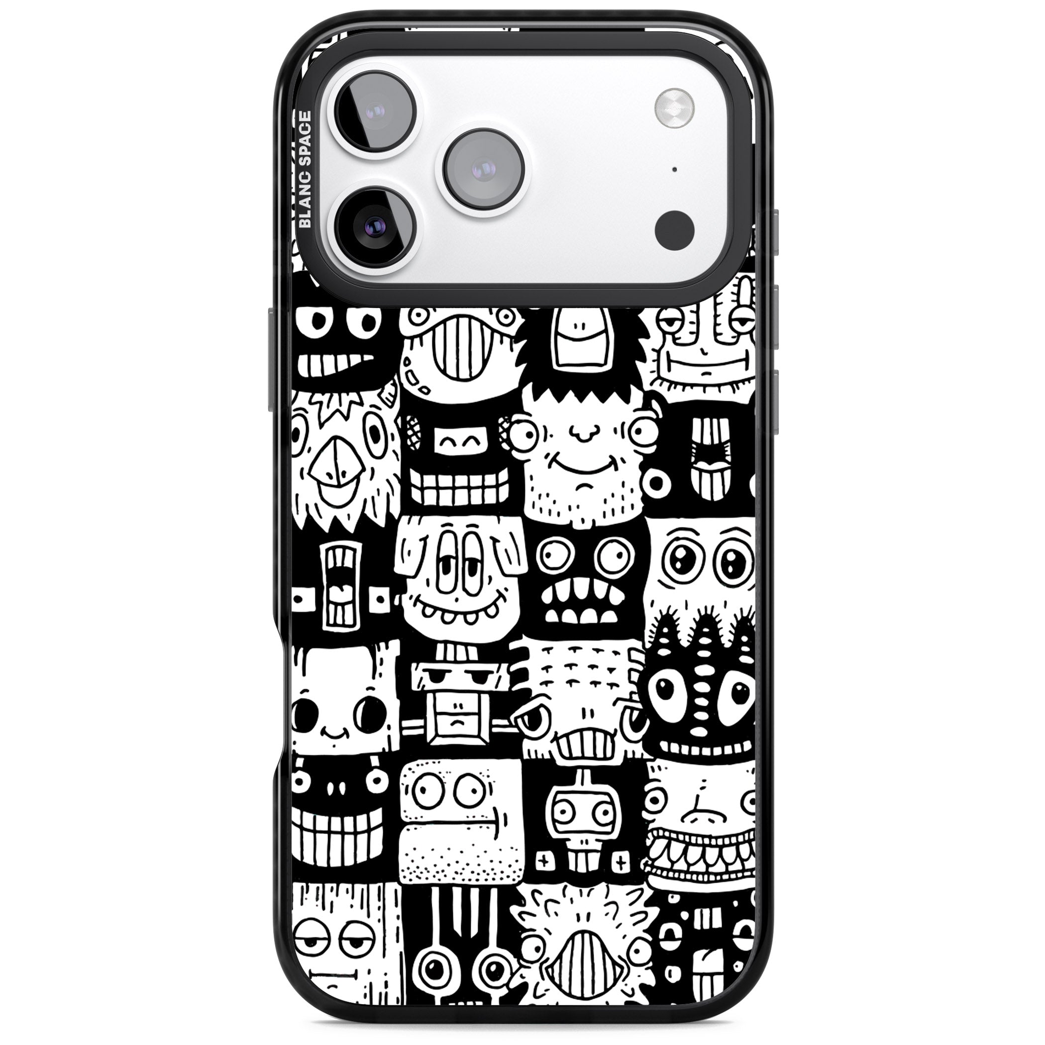 Checkerboard Heads iPhone 17 Pro Impact Black Phone Case