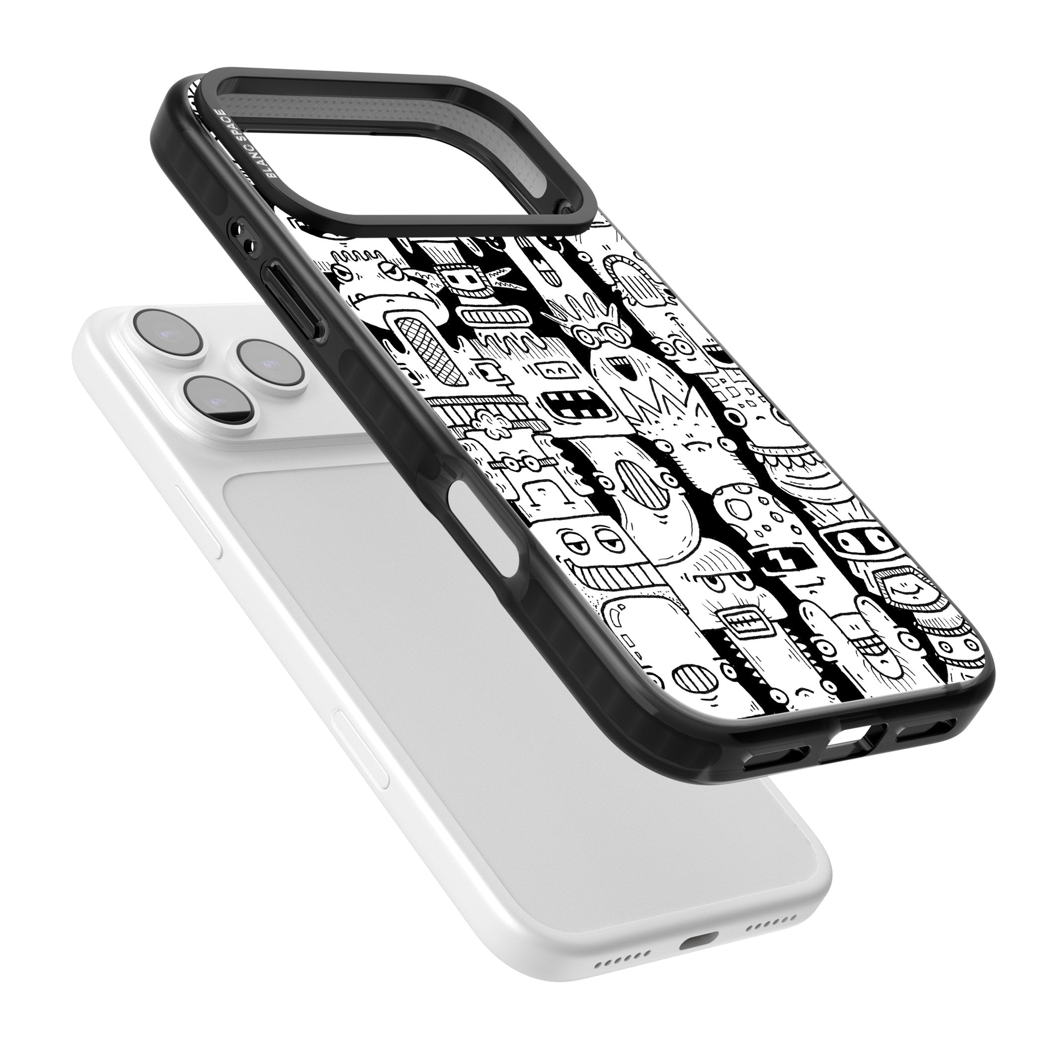 Monochrome Heads iPhone 17 Pro Impact Black Phone Case Colours