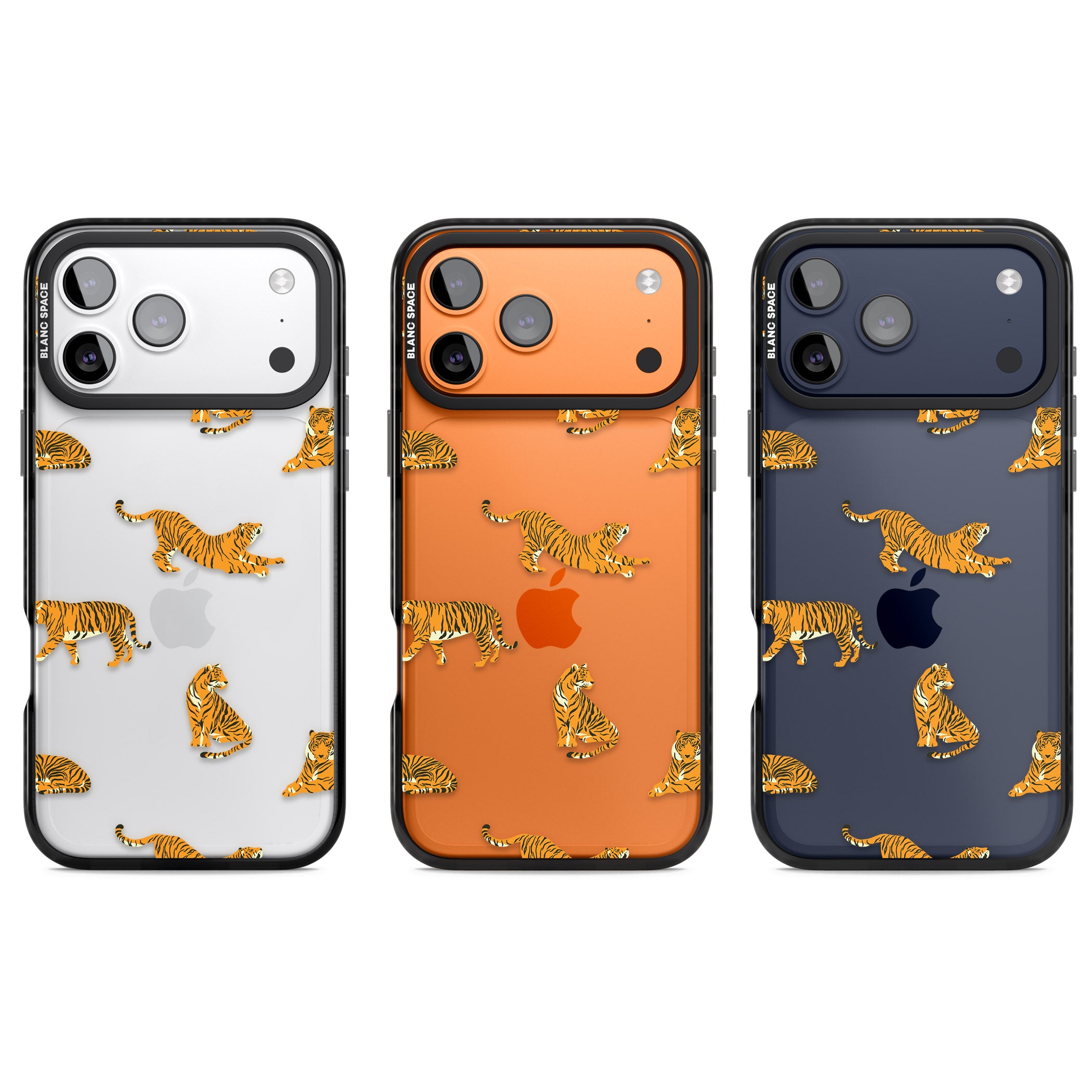 Clear Tiger Jungle iPhone 17 Pro Impact Black Phone Case APT Impact Protection