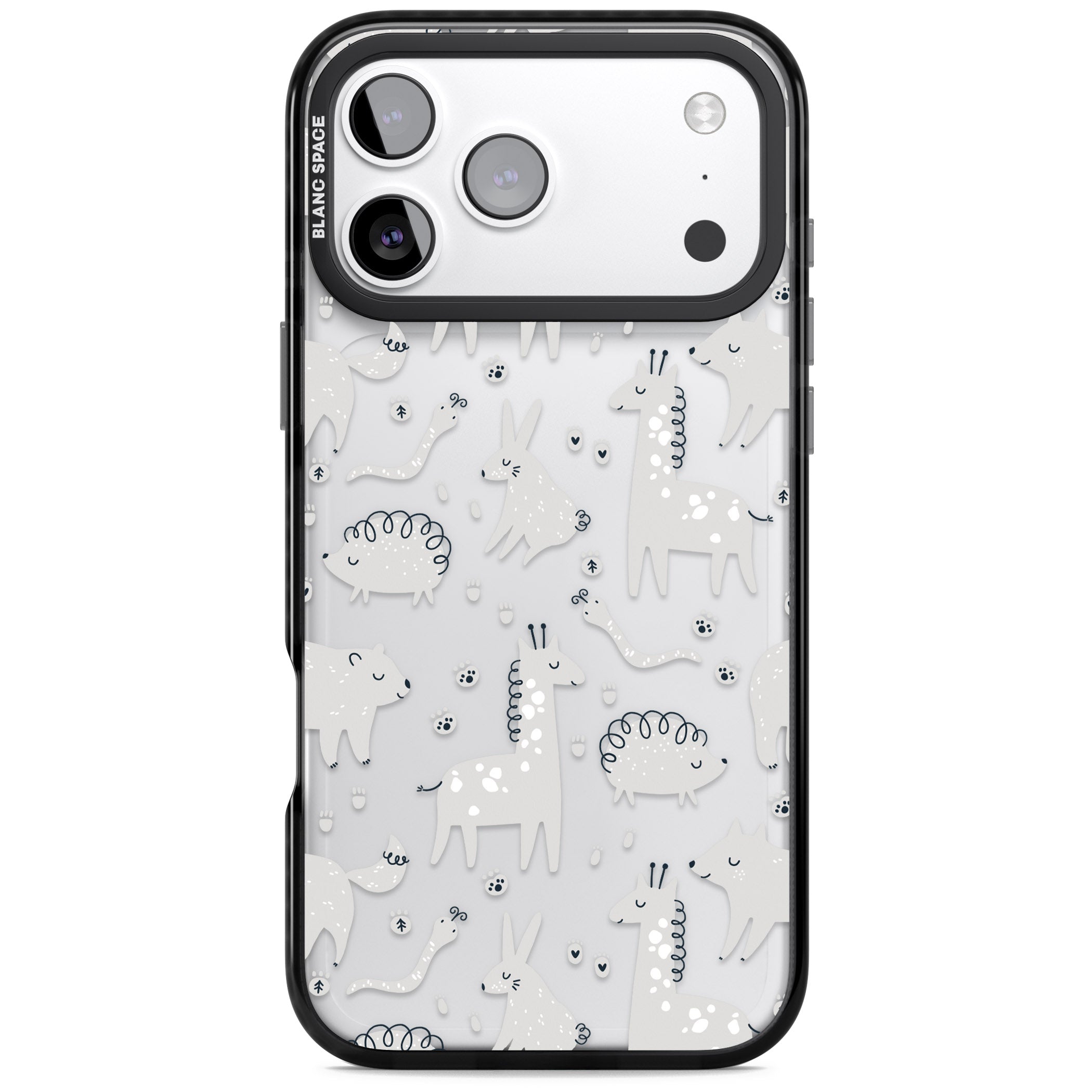 Monochrome Animal Party iPhone 17 Pro Impact Black Phone Case