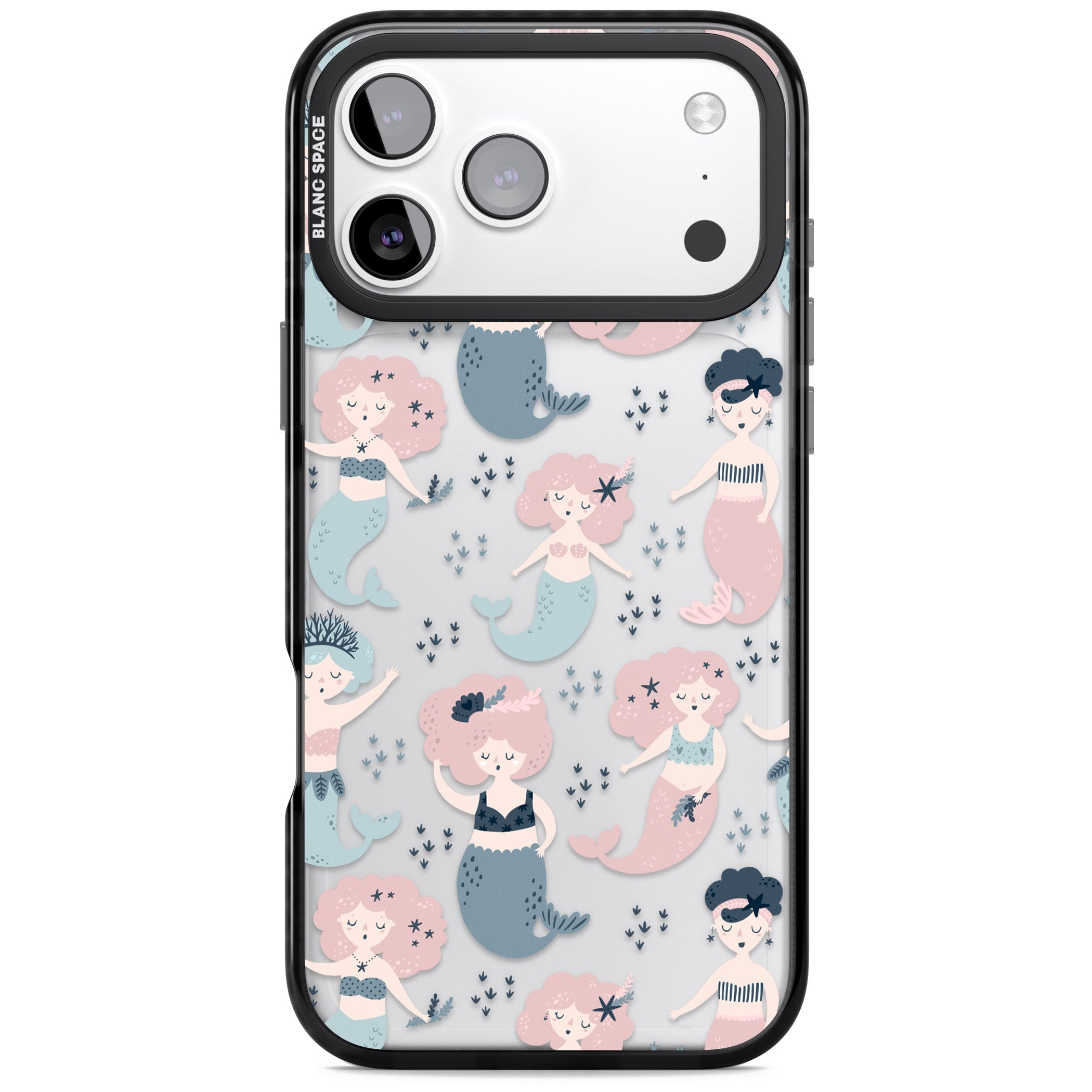 Under The Sea Mermaids (Clear) iPhone 17 Pro Max Impact Black Phone Case