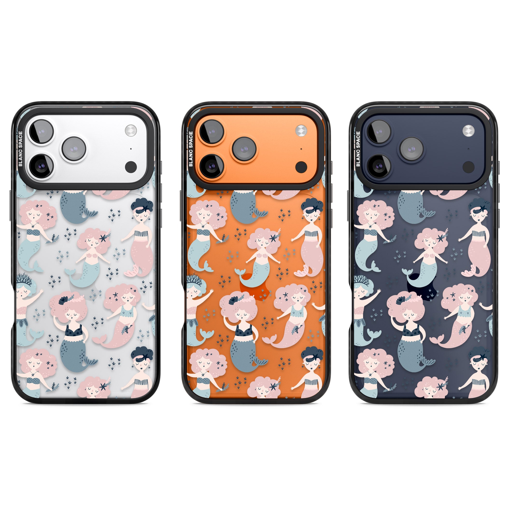 Under The Sea Mermaids (Clear) iPhone 17 Pro Impact Black Phone Case APT Impact Protection