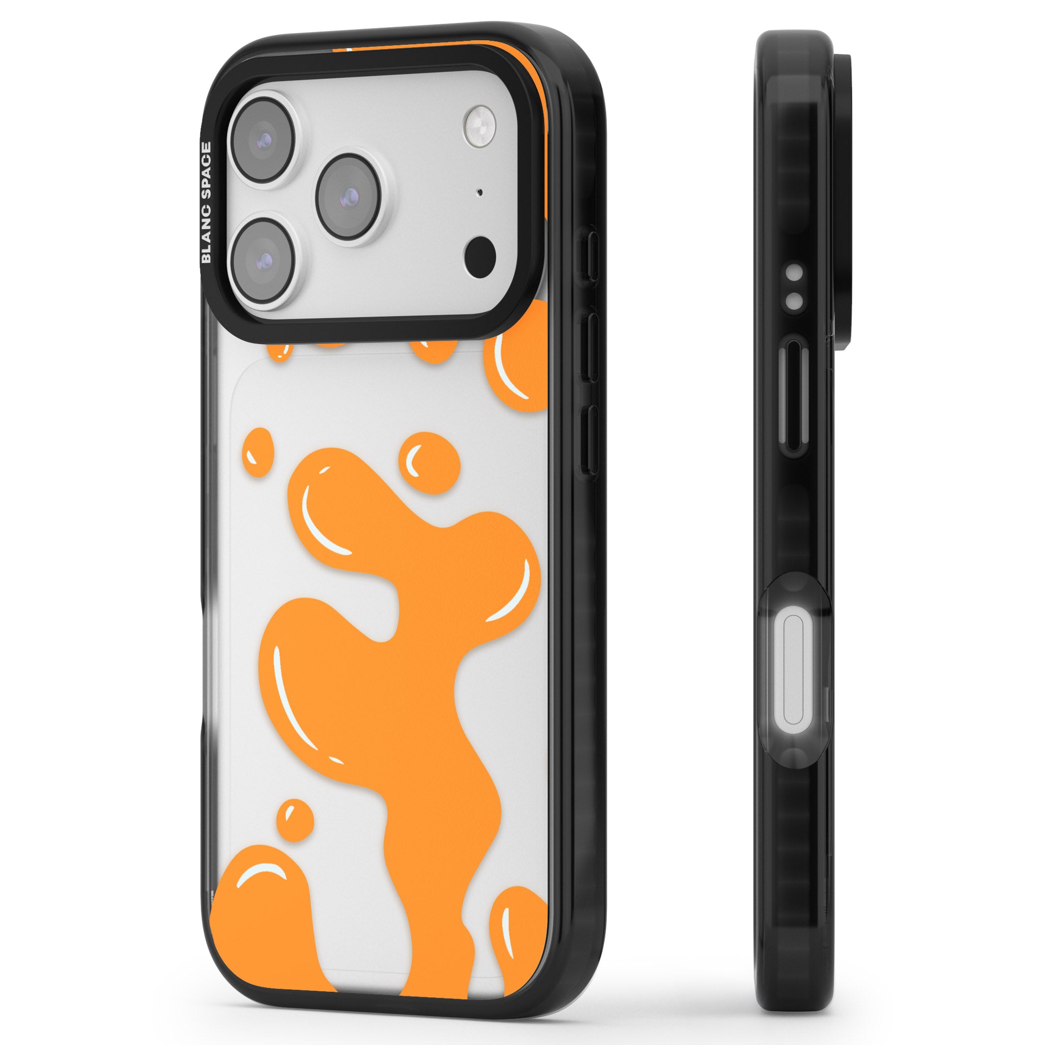 Orange Lava Lamp iPhone 17 Pro Max Impact Black Phone Case Side Profile