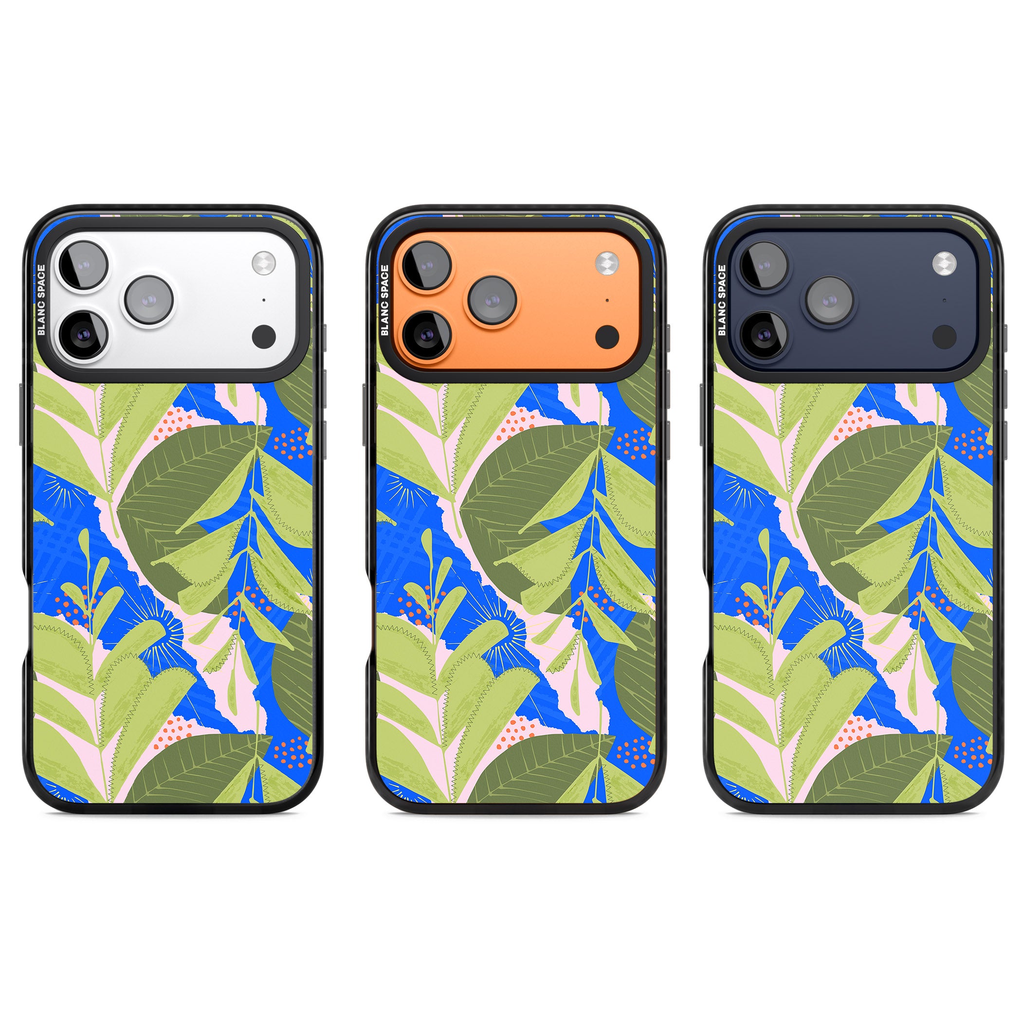 Fern Leaves Abstract Pattern iPhone 17 Pro Impact Pro Black Phone Case APT Impact Protection