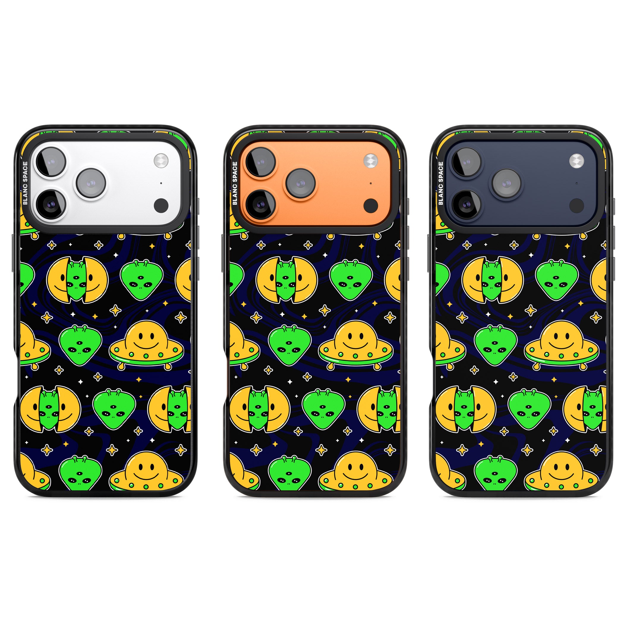 Alien Head Pattern iPhone 17 Pro Impact Pro Black Phone Case APT Impact Protection