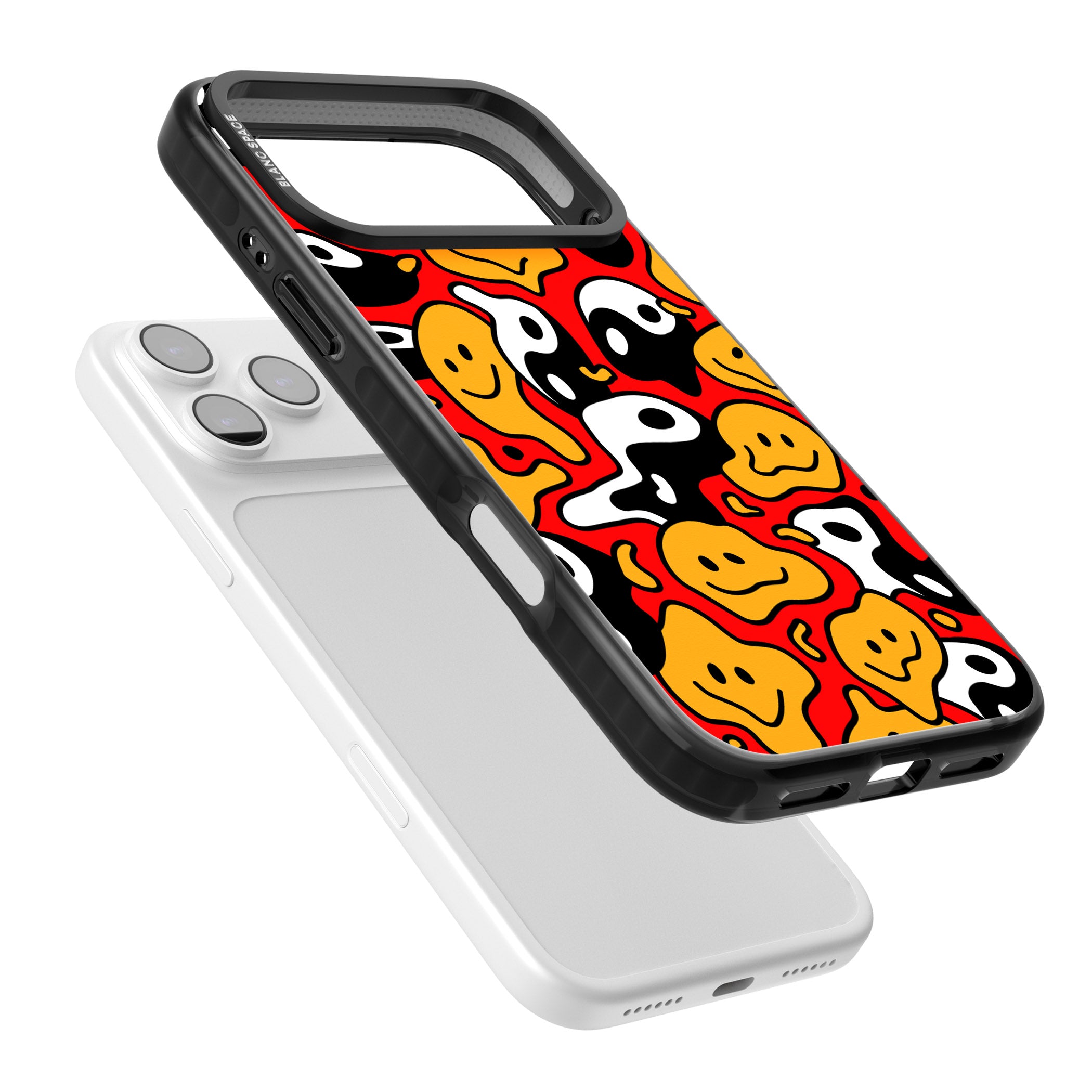 Yin Yang Acid Face iPhone 17 Pro Impact Pro Black Phone Case Colours