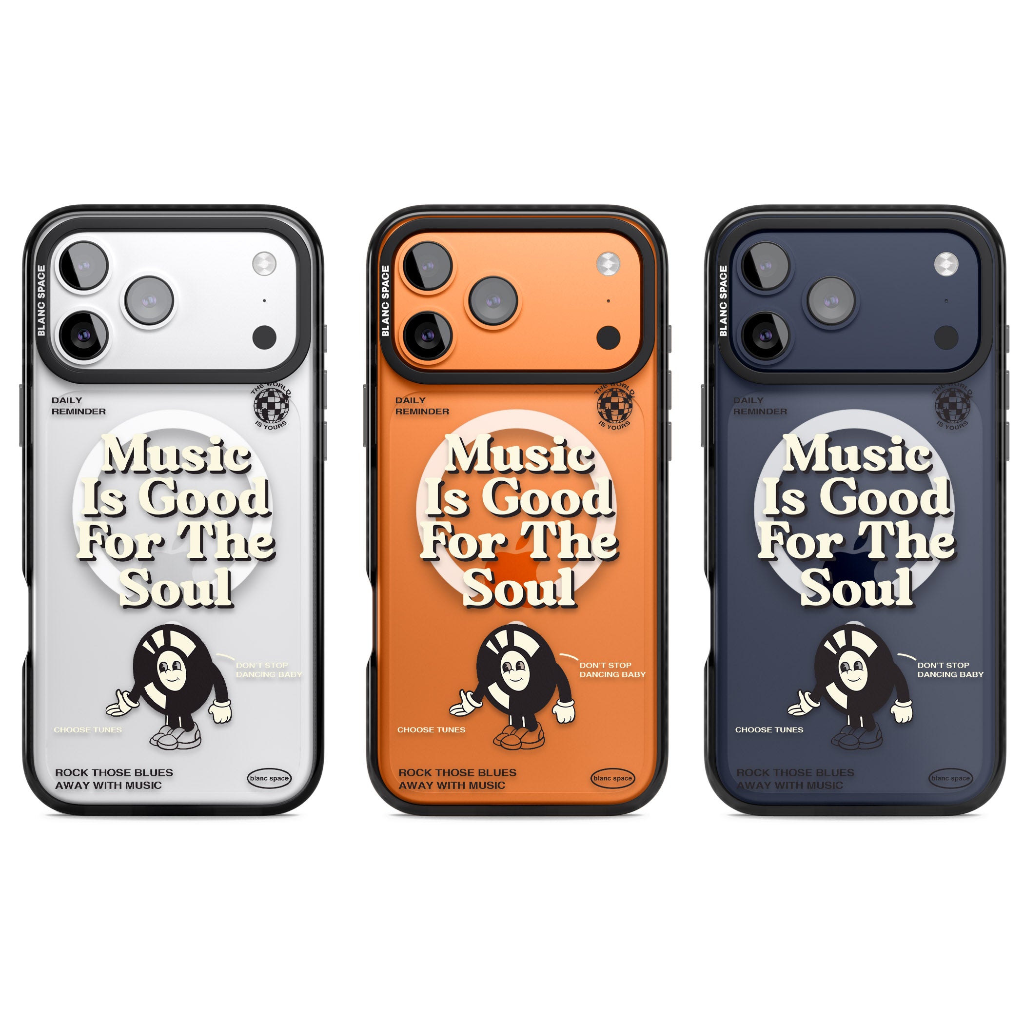 Music Is Good For The Soul iPhone 17 Pro Impact Pro Black Phone Case APT Impact Protection