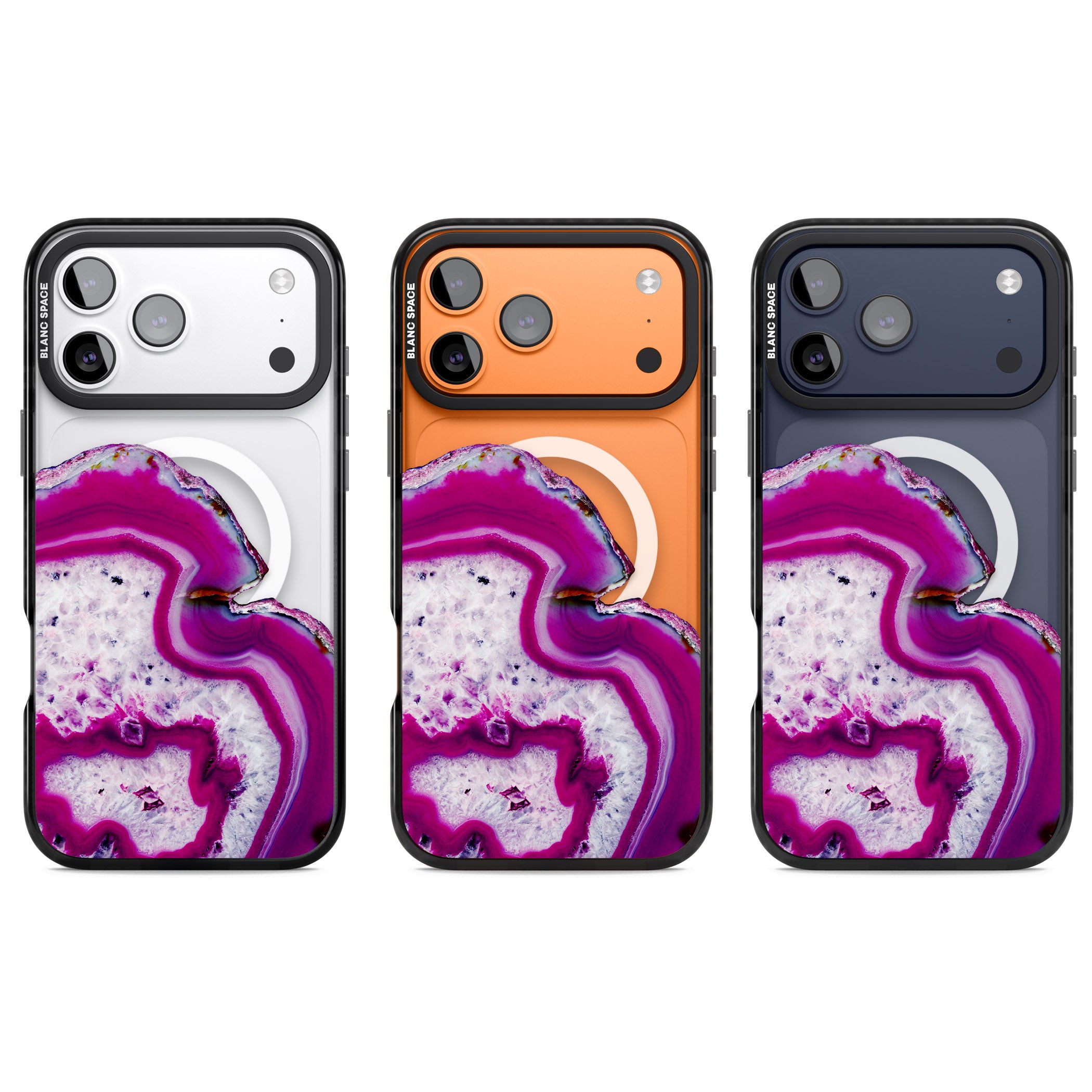 Violet Crystal Agate iPhone 17 Pro Impact Pro Black Phone Case APT Impact Protection