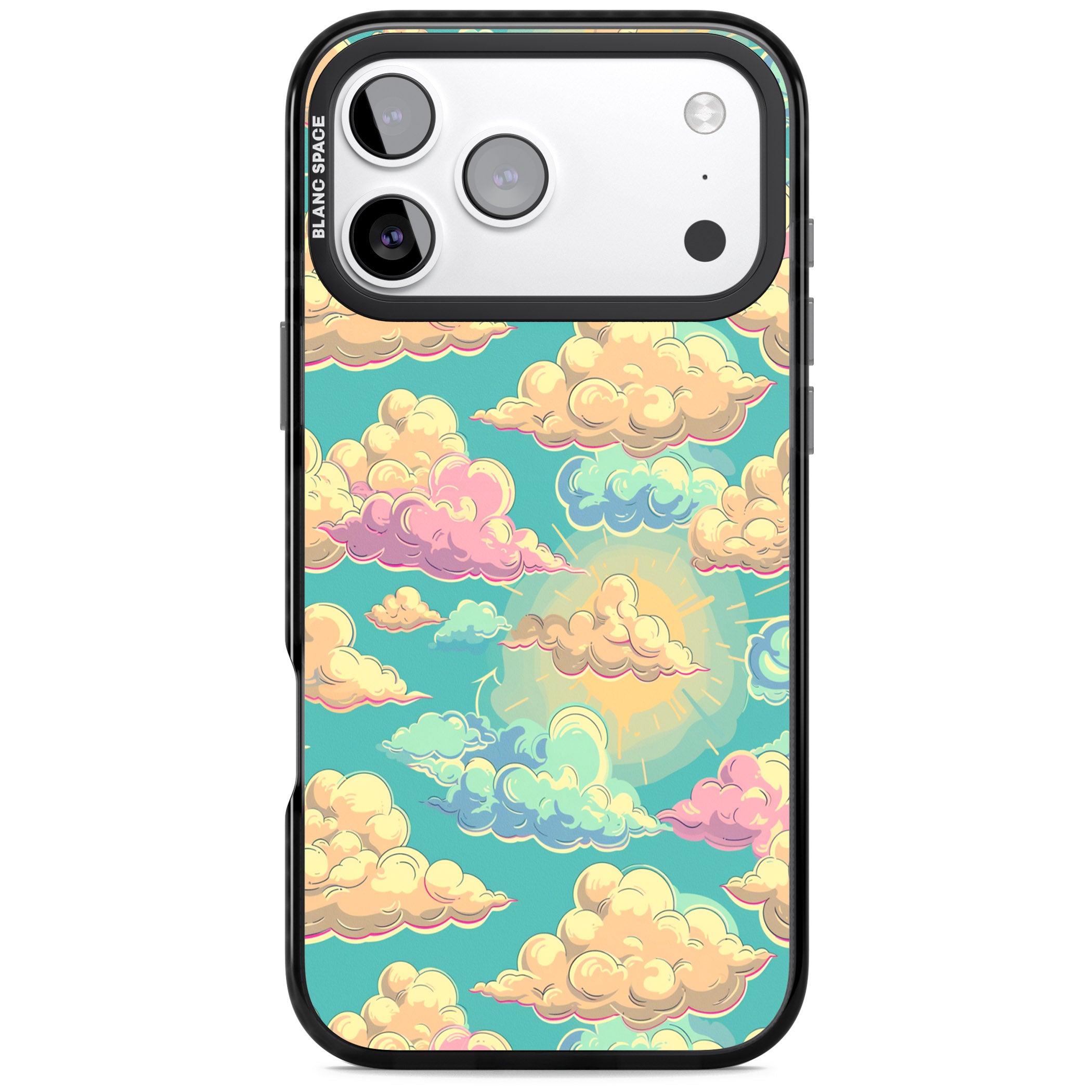 Pastel Clouds iPhone 17 Pro Max Impact Pro Black Phone Case
